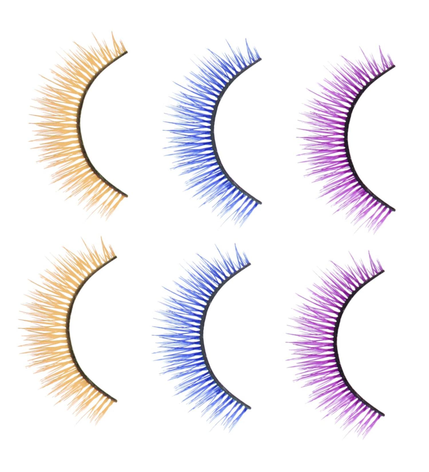 minkissy 3 Pairs 3d False Eyelashes Halloween Eyelash Faux Lashes Reusable Makeup Lashes Color Lashes Halloween Eye Lashes False Lashes Eyelashes Cross Accessories Synthetic Silk Fiber - Buy Online on GoSupps.com