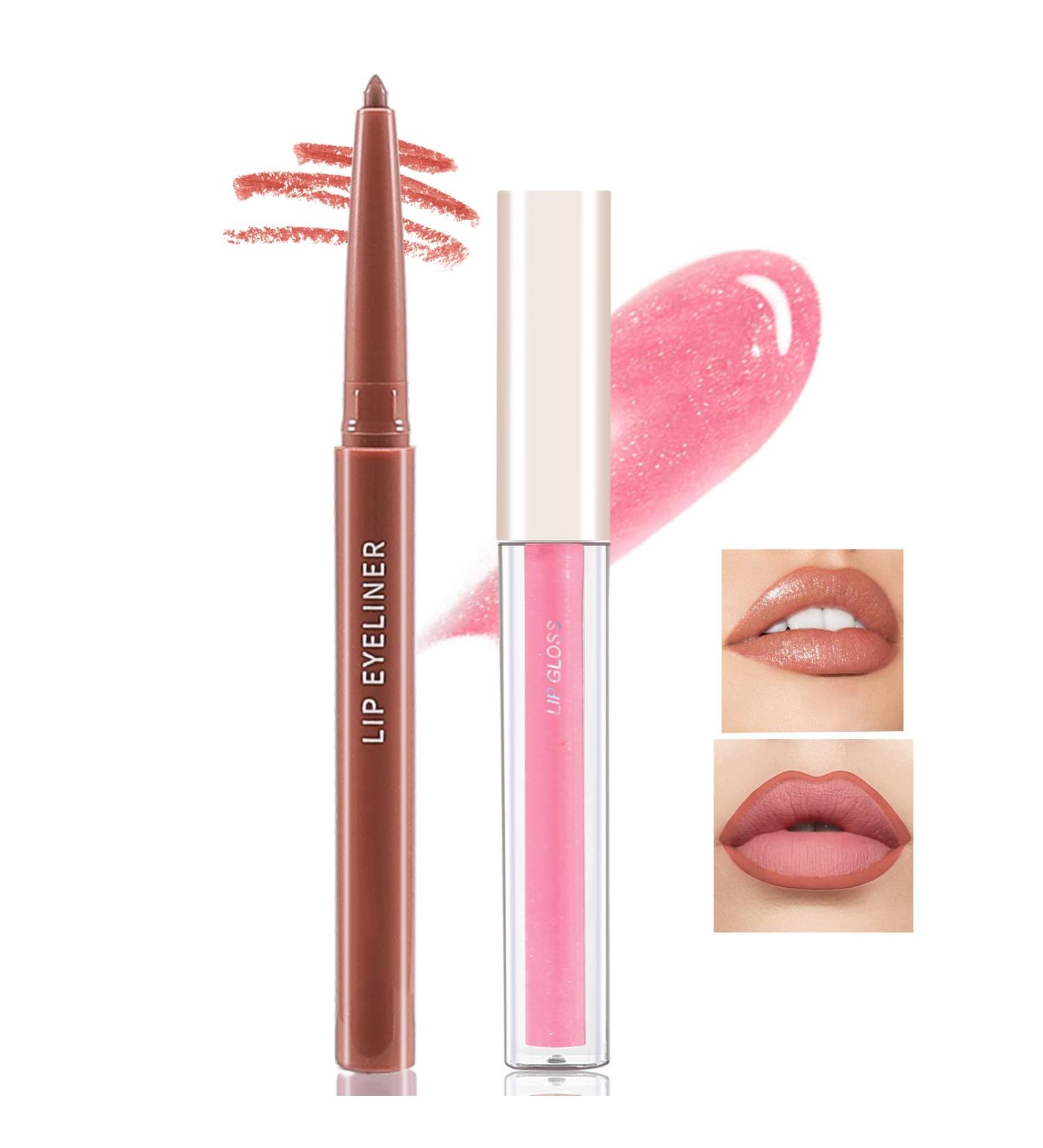 Boobeen Nude Dark Red Lip Makeup Set - Long Lasting Waterproof Lipliner & Lipstick Duo for Women | Velvet Lip Glaze Gift - Buy Online on GoSupps.com
