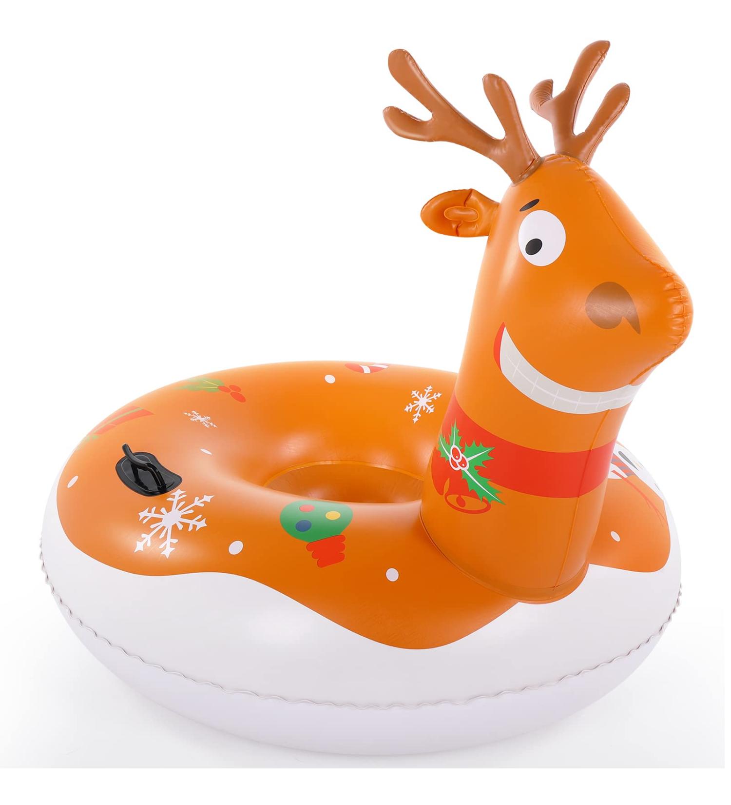 Brace Master 51 Heavy Duty Inflatable Snow Tube for Kids and Adults - Winter Outdoor Fun for Sledging - Reinforced Handles - Christmas B-Reindeer - Buy Online on GoSupps.com