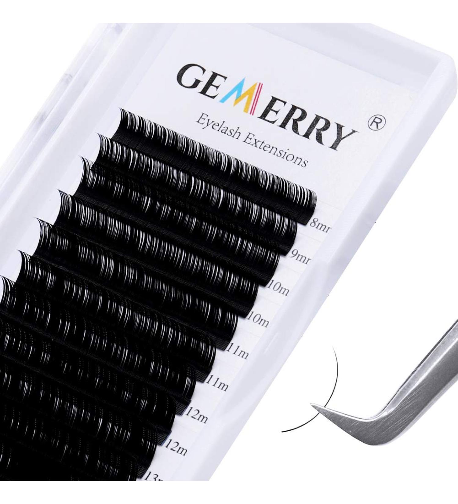 Buy Individual Eyelashes 1:1 Extension - 0.18mm D Curl | Classic Mix 8-14mm | Gemerry - Buy Online on GoSupps.com