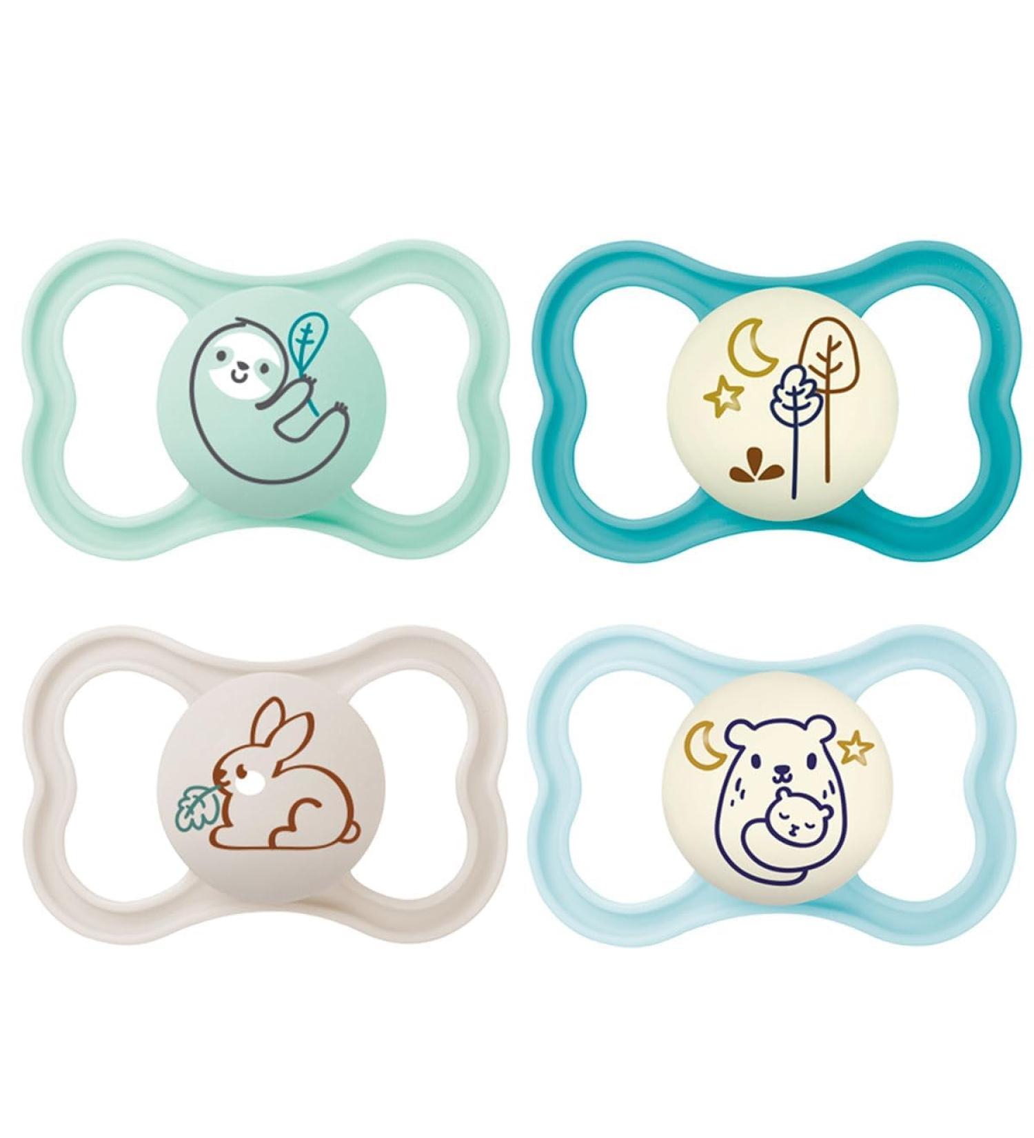 MAM Day & Night Air Silicone Pacifiers 16+ | 4-Pack with Sterilizer Boxes - Perfect for Baby Care - Buy Online on GoSupps.com