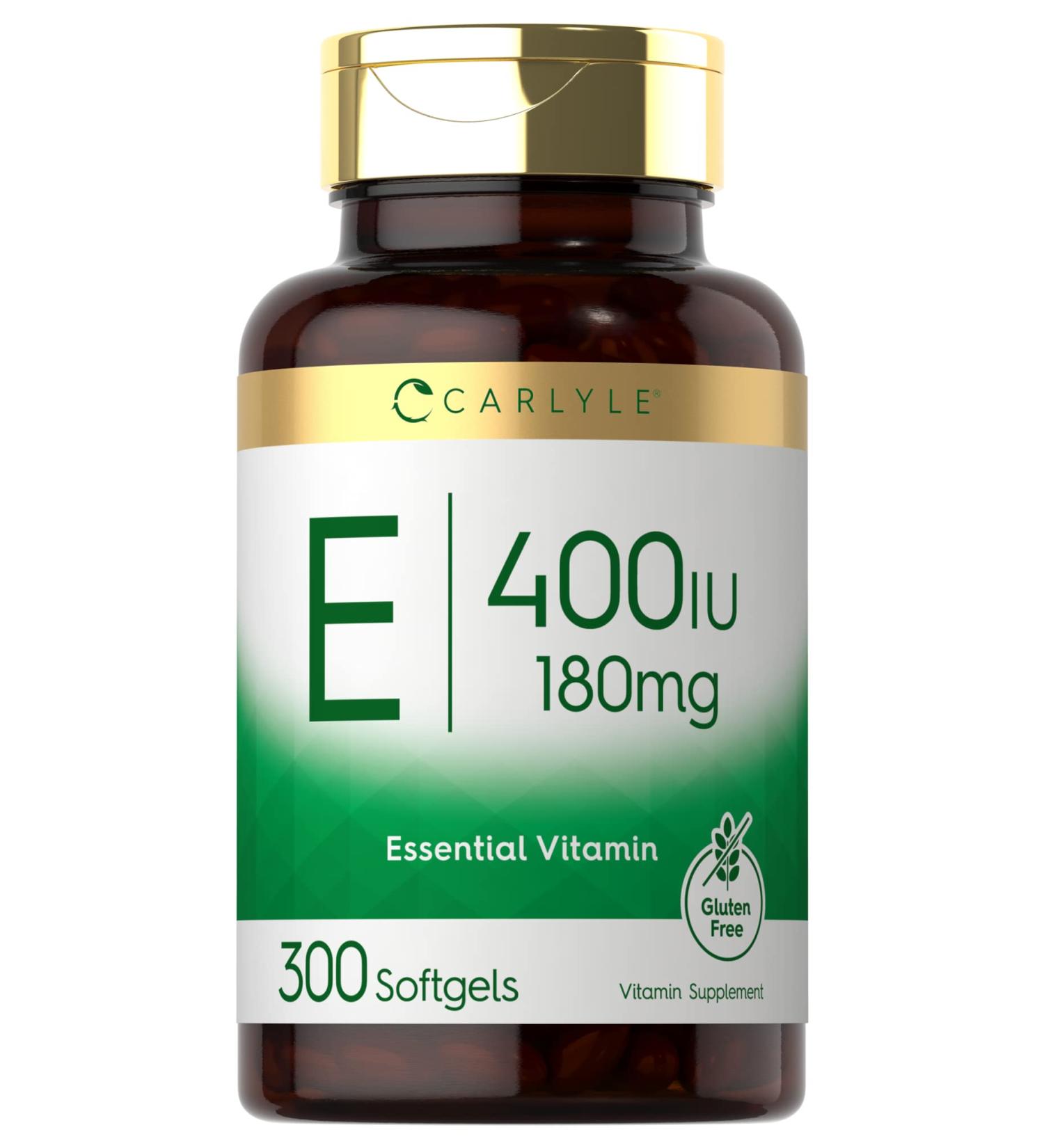 Carlyle Vitamin E 400 IU Softgels - 300 Count | Non-GMO & Gluten Free - Buy Online on GoSupps.com