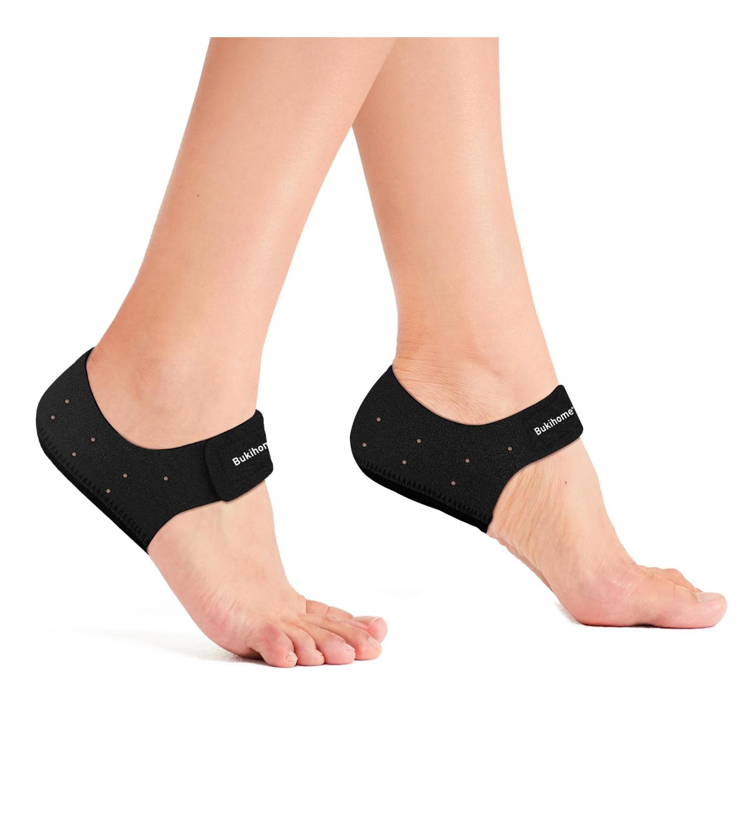 Plantar Fasciitis Gel Heel Protectors - Bukihome Heel Cups for Pain Relief | Comfortable Inserts for Achilles Tendinitis & Cracked Heels | Men 5-8 | Women 4.5-9 | Black S - Buy Online on GoSupps.com