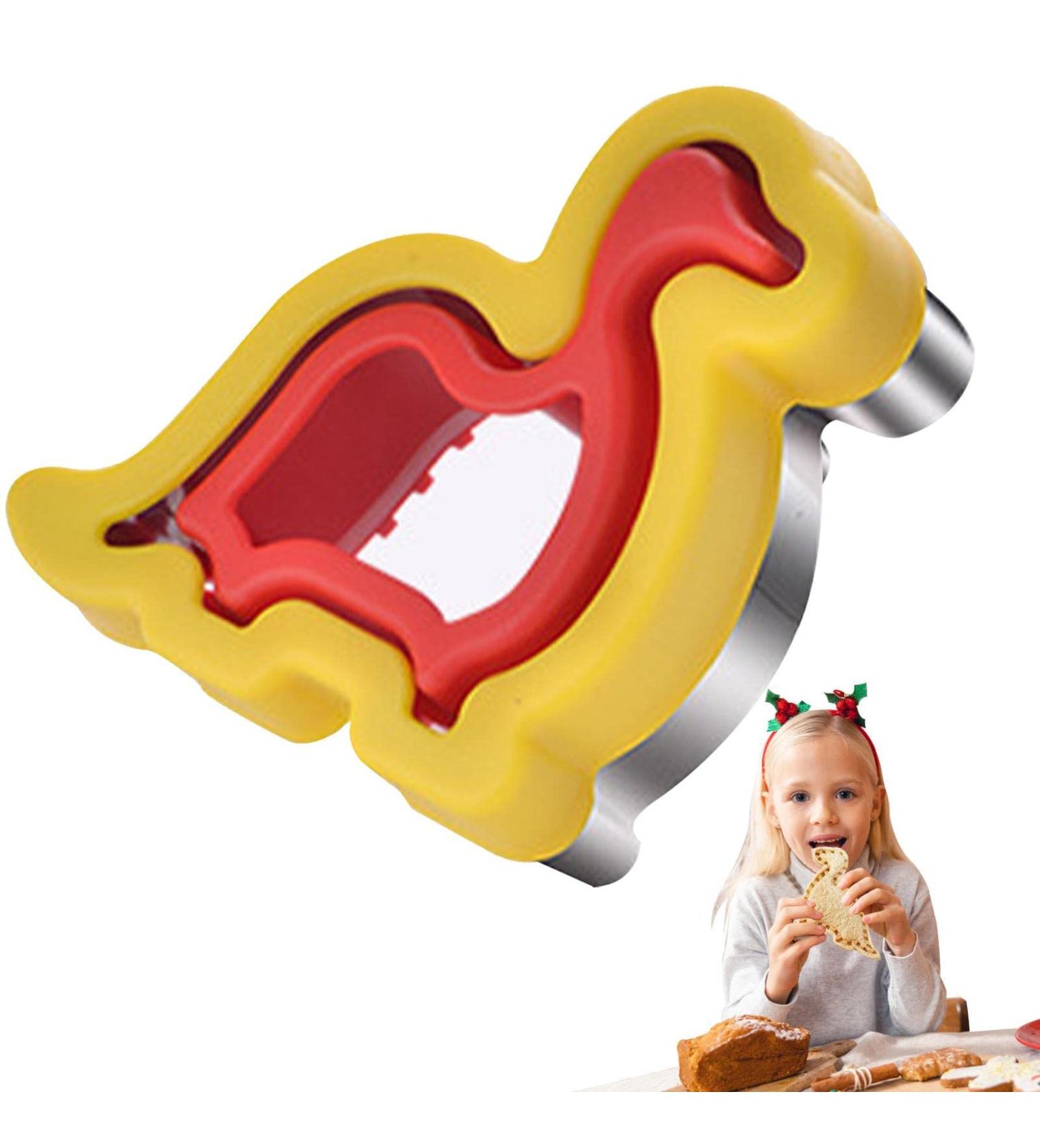 Jingling Sandwich Cutter & Sealer | Stainless Steel Cartoon Kids Sandwich Maker | Easy Peanut Butter & Jelly Sandwich Cutter for Children (Boys Girls & Babies) - Fun Dinosaur Design - Buy Online on GoSupps.com