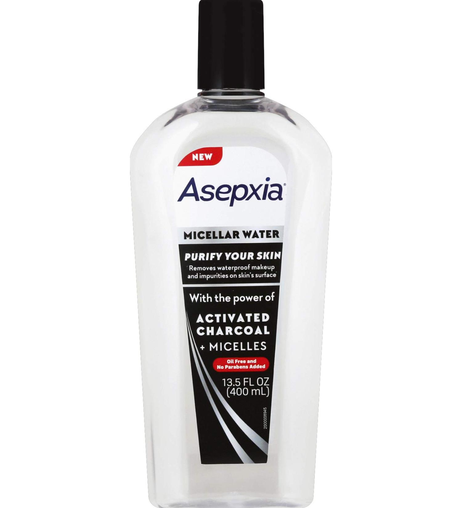 Asepxia Micellar Water with Activated Charcoal + Micellles 13.5 Fl Oz