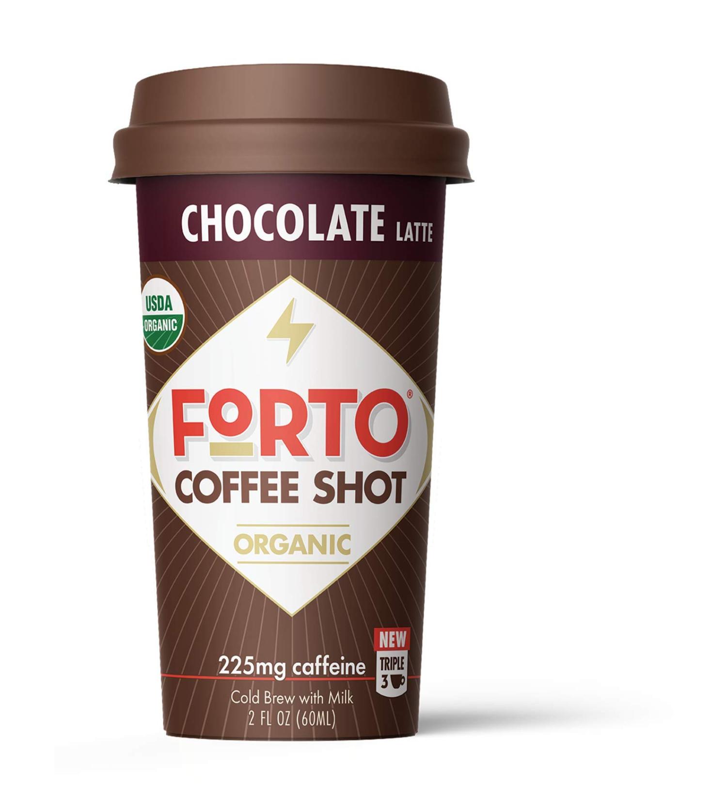FORTO Coffee Shots - 200mg Caffeine, Chocolate Latte, High Caffeine Cold Brew Coffee, Bottled Fast Coffee Energy Boost, 2 Fl Oz (Pack of 12) Chocolate Latte 2 Fl Oz (Pack of 12)