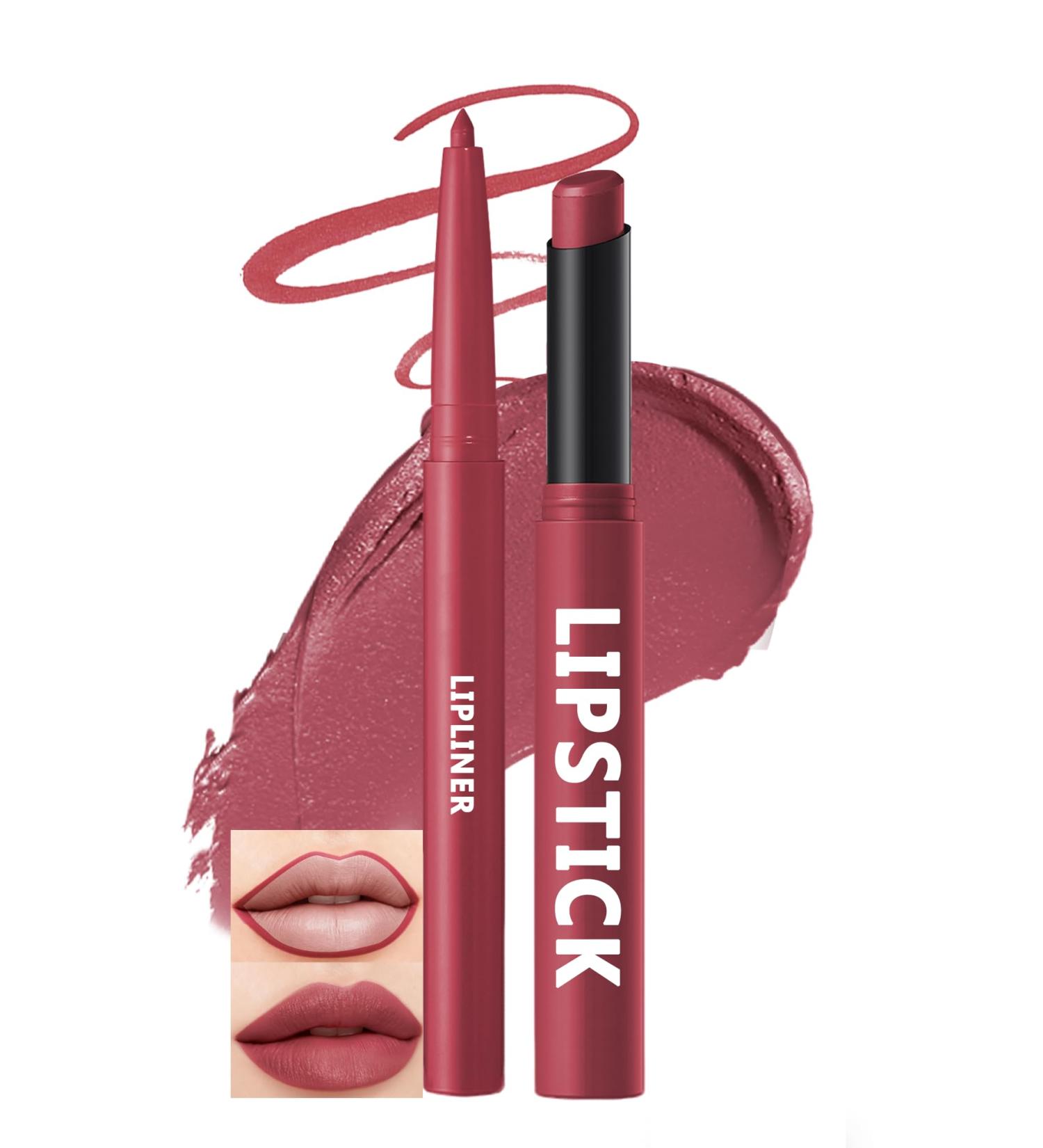  LYSdefeu 11 Pcs Matte Lipstick and Lip Liners Set Long Lasting Waterproof High Pigmentation Non-sticky Cream Texture Matte Velvet Lip Gloss Gift for Women - Buy Online on GoSupps.com
