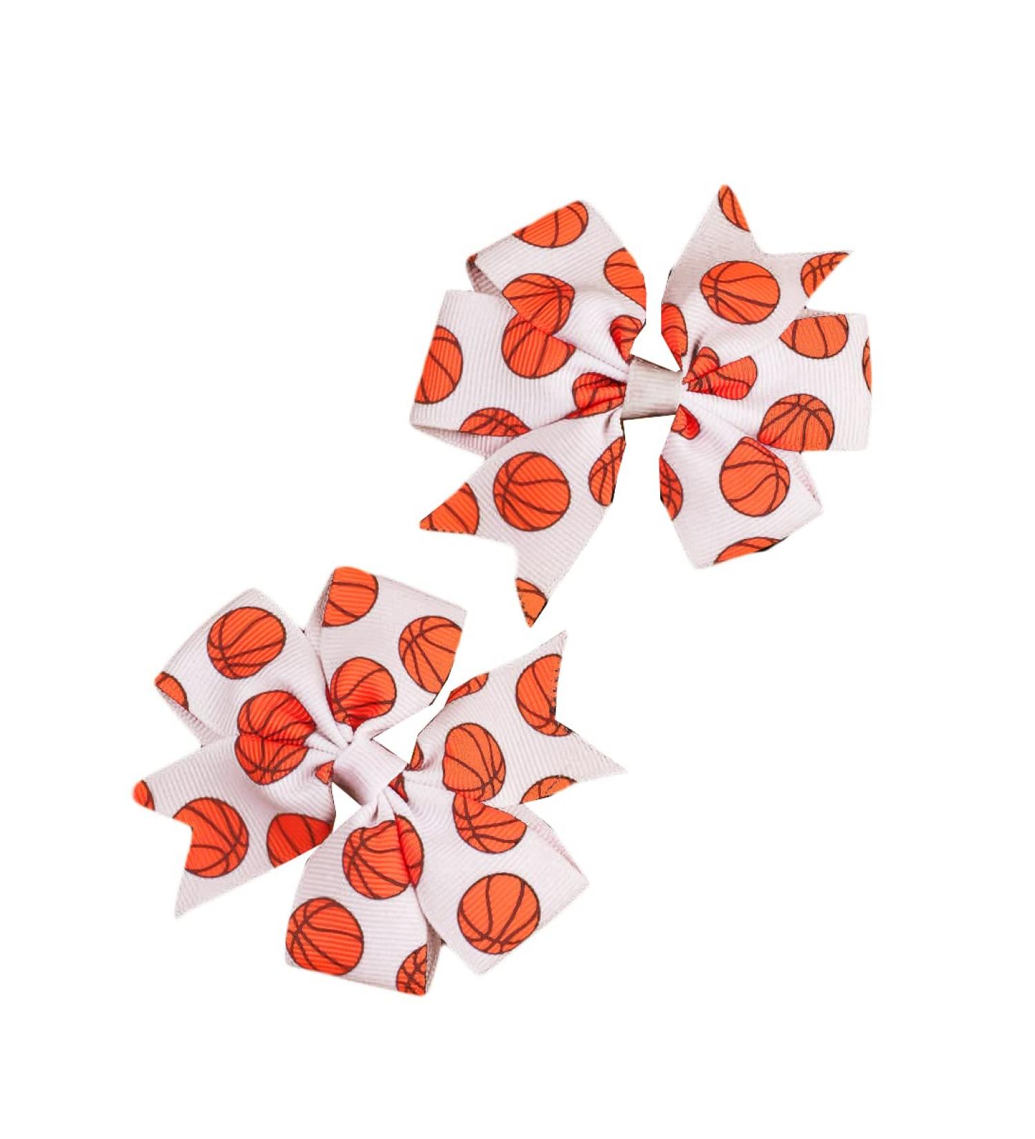 Kids Basketball Hair Bow Clip - White Sport Hairpin for Girls | BBG64 - Buy Online on GoSupps.com
