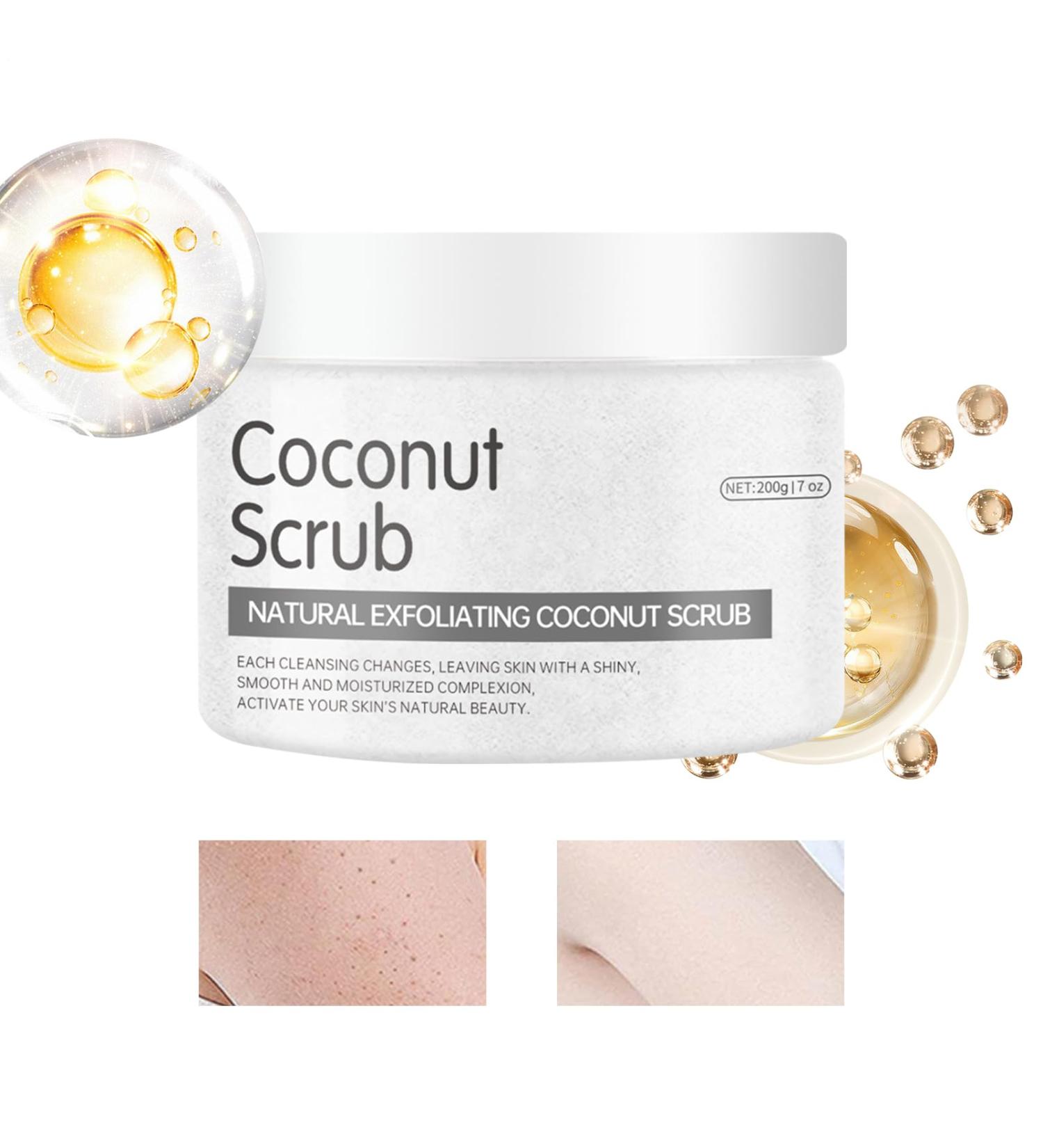 Gommage au sel pour le corps | 200g Douche Corps Avec Sel Naturel | Lissage Exfoliant Pour La Peau - Pour La Luminosit Soins De La Peau Morte Beaut Pour Les Mains Et Les Pieds Zone Bikini Dos Et Noix de coco 1 unit (Lot de 1) - Buy Online on GoSupps.com