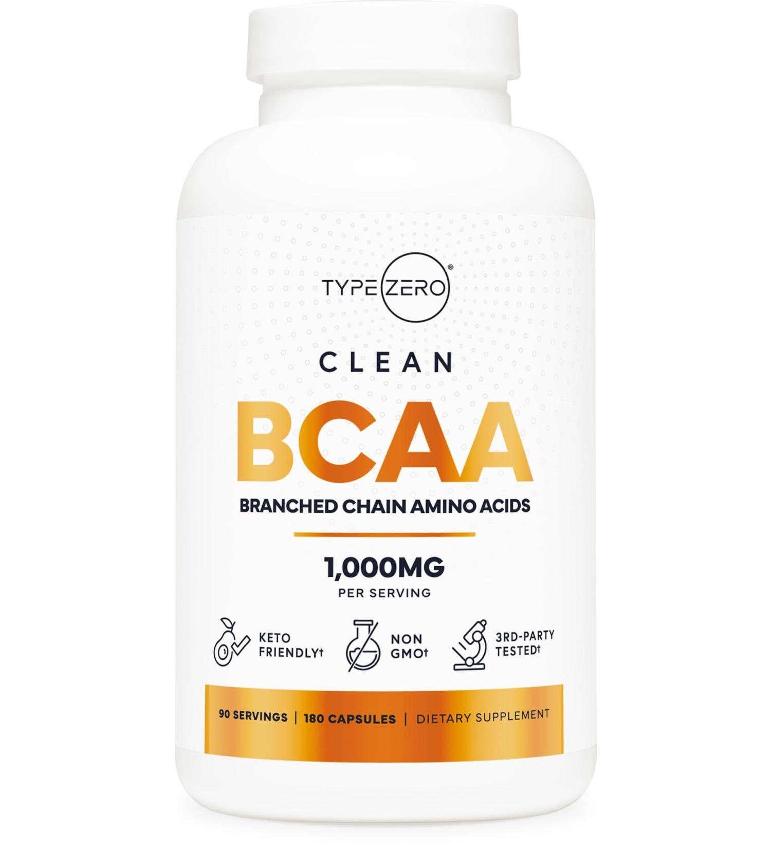 Type Zero BCAA 1000mg - 180 Capsules | Branched Chain Amino Acids for Muscle Recovery & Growth - Buy Online on GoSupps.com