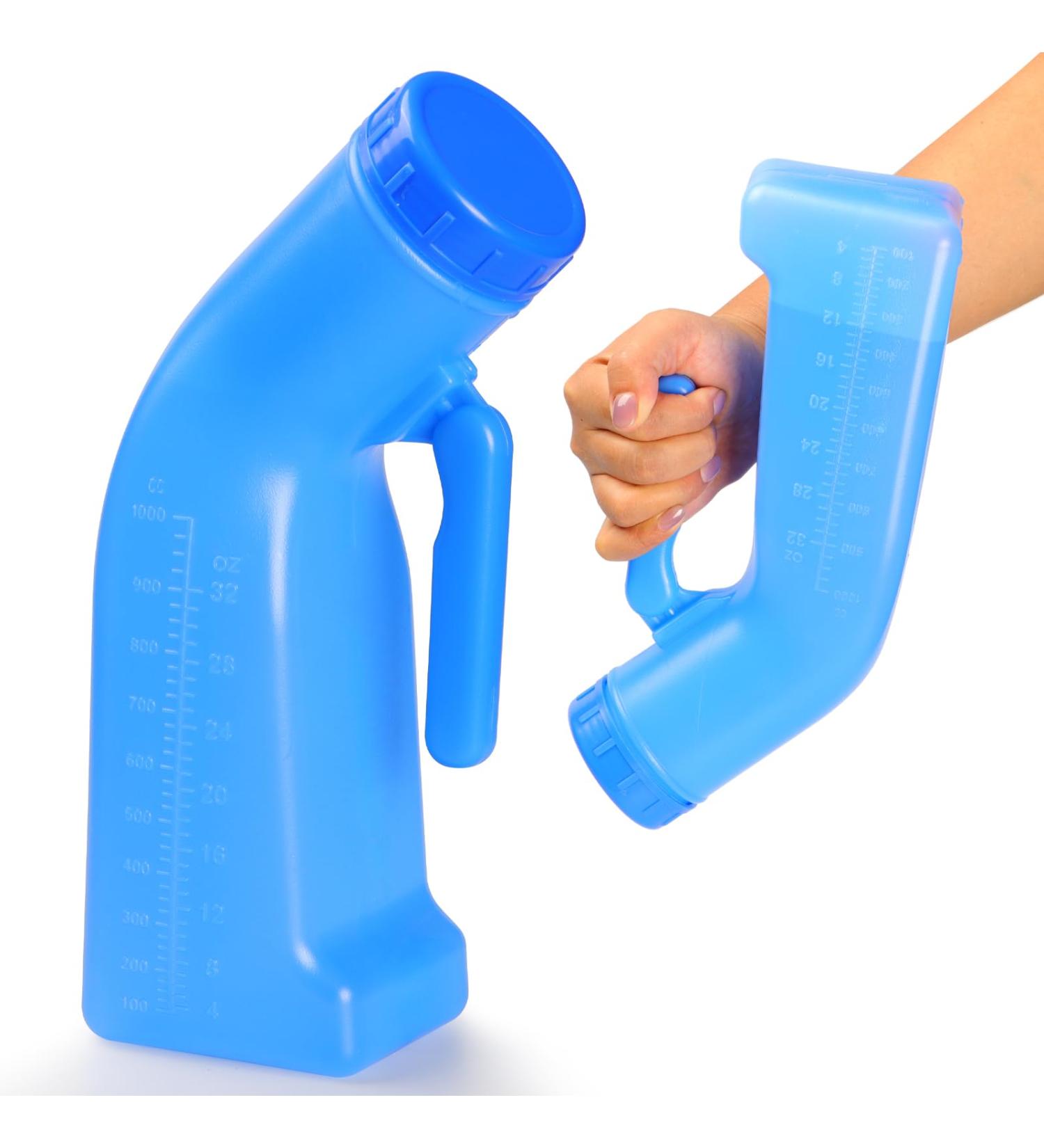 Portable Urinal Bottle for Men - 1L Plastic Pee Bottle with Screw Cover | Ideal for Travel Camping and Emergencies - Buy Online on GoSupps.com