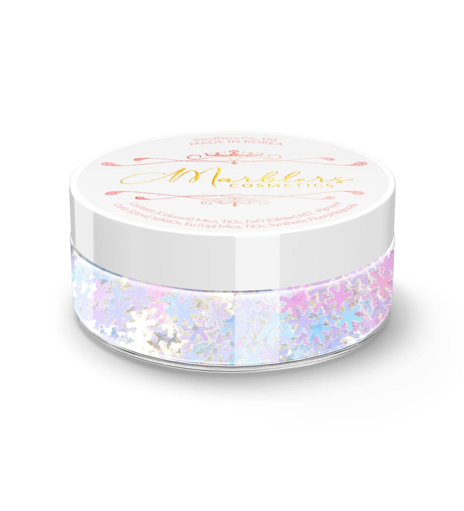 MARBLERS Chunky Snowflake Glitter 0.11oz - Vegan, Non-Toxic, Cruelty-Free | Eyeshadow, Nail Polish, Festival Makeup - Buy Online on GoSupps.com