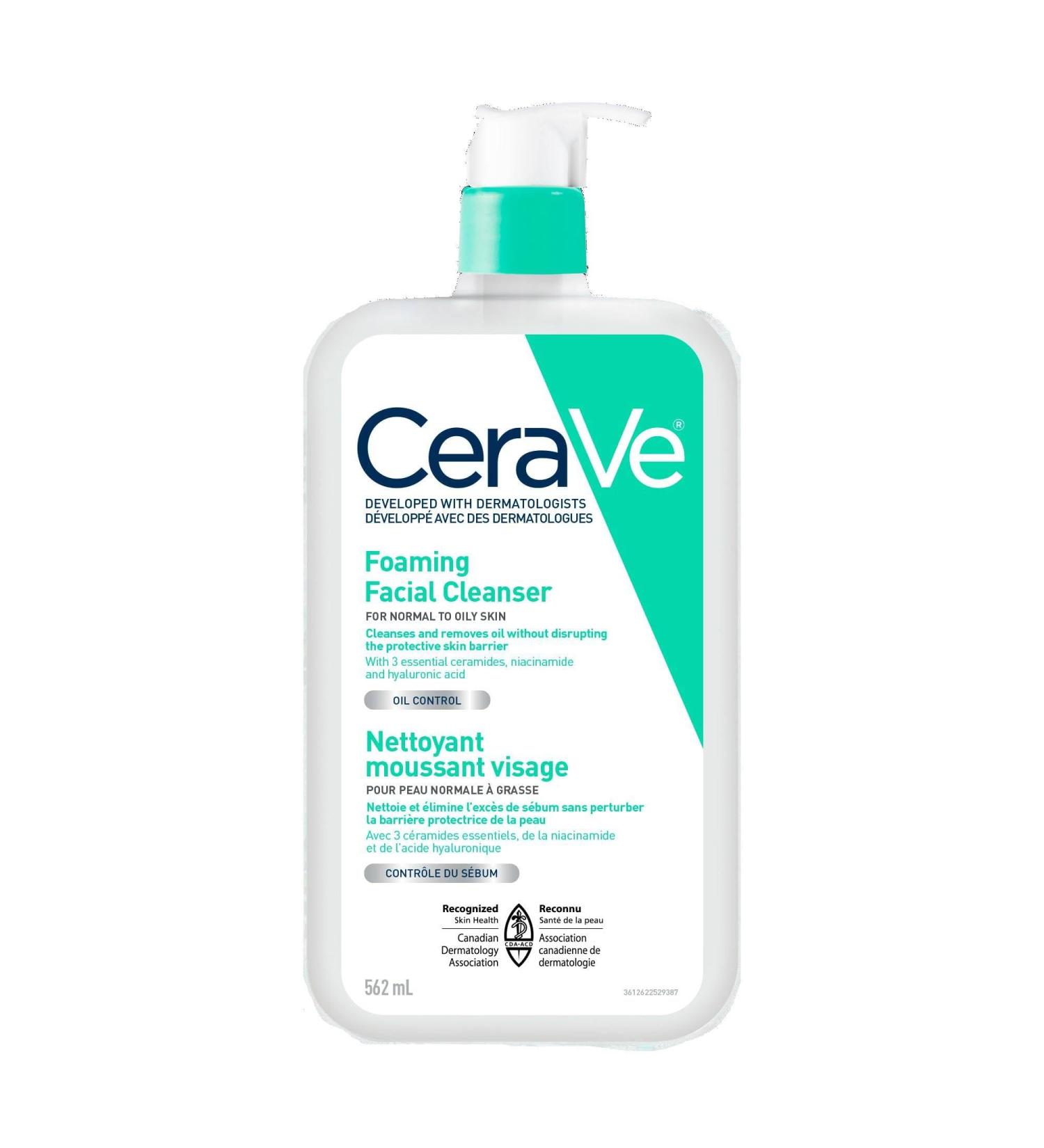 CeraVe FOAMING Face Cleanser Gentle Face Wash with Hyaluronic Acid Niacinamide Ceramides. Makeup Remover for oily skin won t clog pores. Oil & sebum control. Non-Comedogenic Sensitive Skin Men & Women 562ML Foaming Cleanser - 562 ml 562 ml (Pack of 1) - Buy Online on GoSupps.com