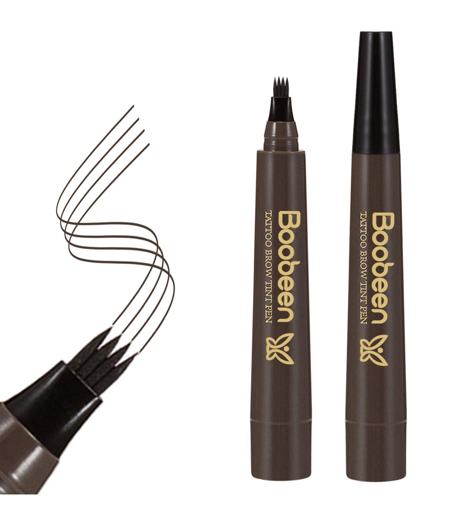 Boobeen Waterproof Eyebrow Pen Microblading Eyebrow Pencil with a Micro-Fork Tip Applicator Creates Natural Looking Brows Effortlessly Black Brown - Buy Online on GoSupps.com