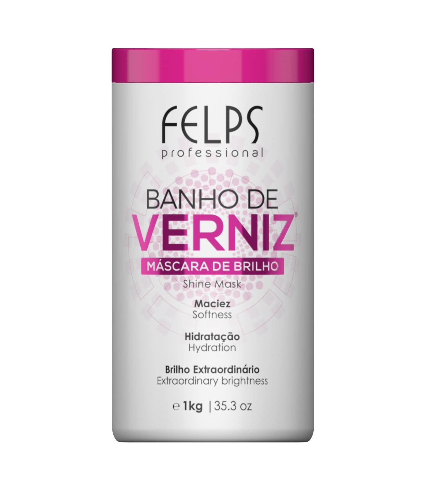 Felps Banho De Verniz Intense Shine Mask - 1kg / 35.2oz - Enhance Hair Gloss & Softness - Buy Online on GoSupps.com