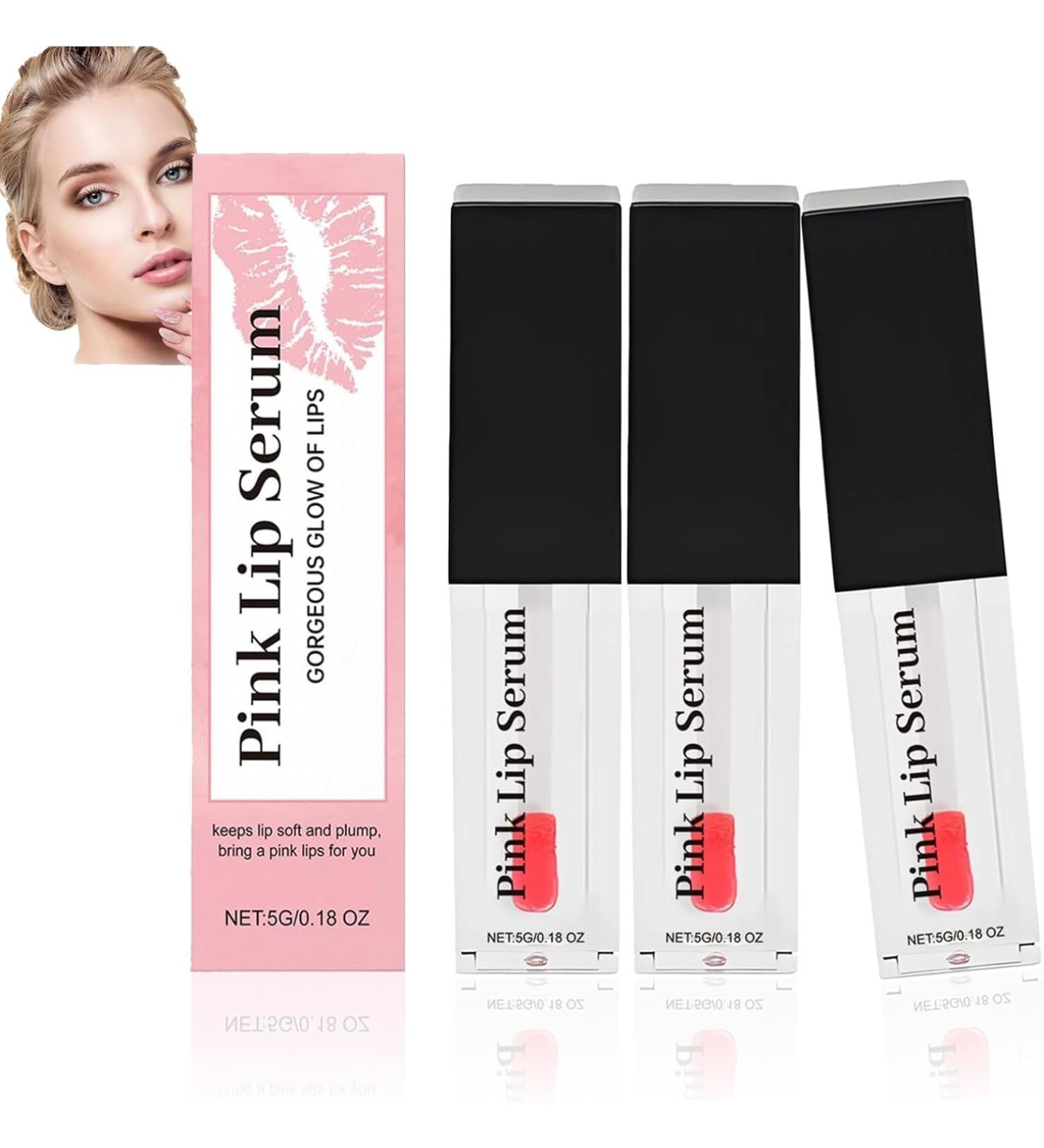 Pink Lip Pink Lip Oil Pink Lip Serum Plumper Color Changing Lip Gloss Pink Lip Serum Plump Gorgeous Glow Of Lips Glow Color Changing Lip Oil Hydrating Lip Stain For Women (Pink 3PC) - Buy Online on GoSupps.com