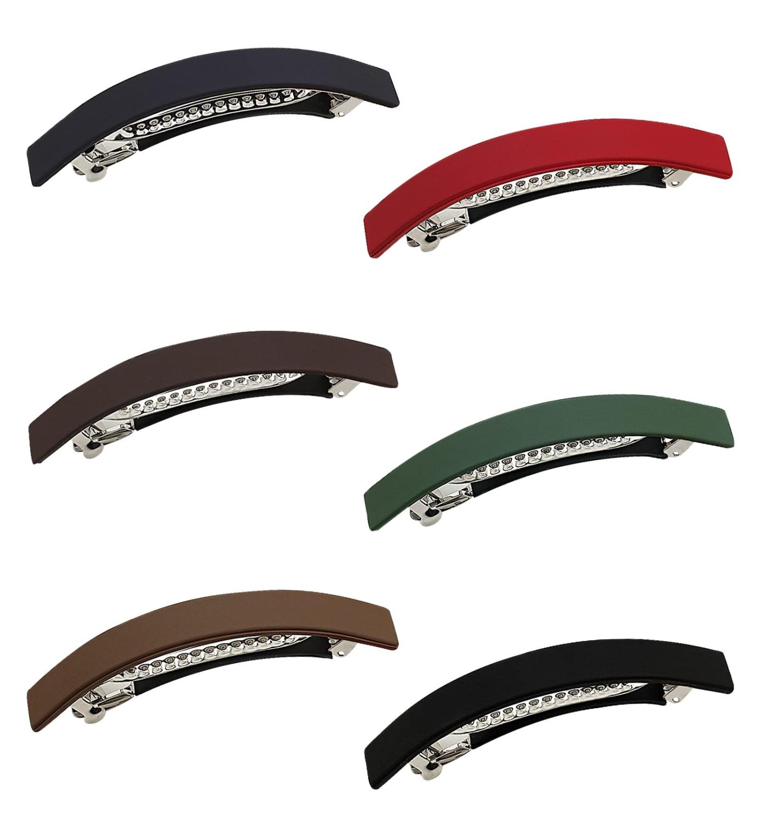 Matte Stylish Curved Hair Claw Clips - Non Slip French Barrettes Styling Accessories for Women - 6 Pack - Buy Online on GoSupps.com