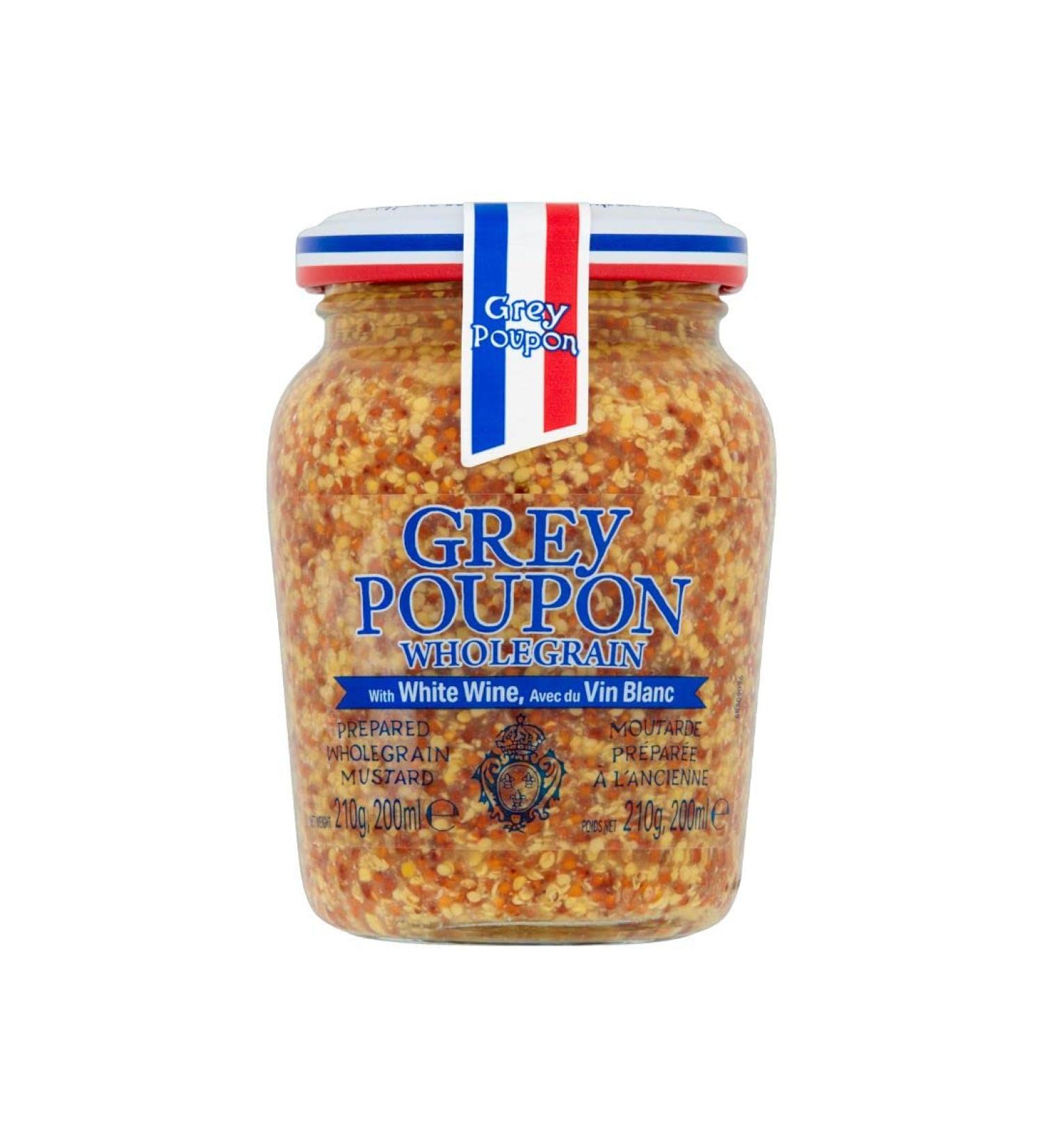  GREY POUPON Grey Poupon Full Grain Mustard 6x210g | Made with White Wine | French Mustard | Perfect for sauces steaks barbecues dressings and sandwiches - Buy Online on GoSupps.com