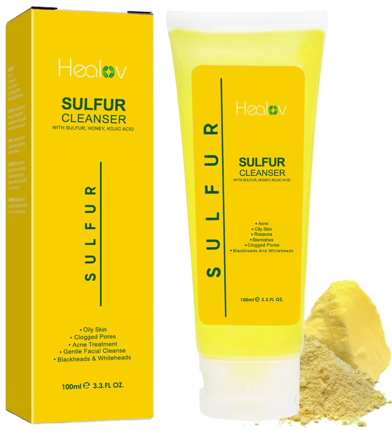 Buy Sulfur Soap for Acne | Exfoliating Facial Cleanser for Cystic Acne & Rosacea Reduces Breakouts & Excess Oil - Buy Online on GoSupps.com