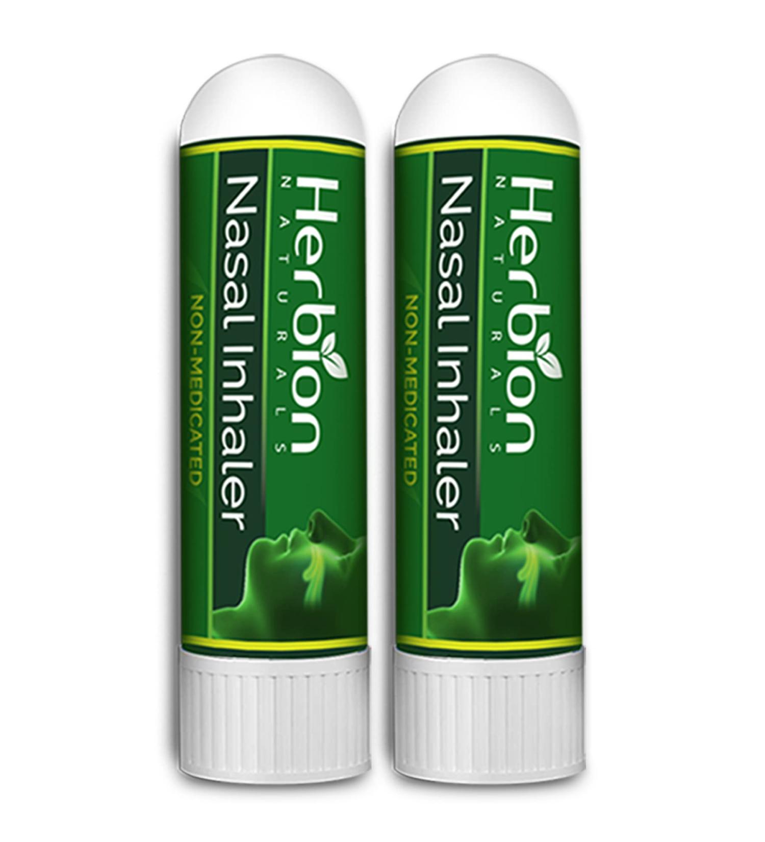 Herbion Naturals Nasal Inhaler 0.05 Fl Oz (1.5ml) - Pack of 2 - Non-Medicated Relief for Nasal Congestion, Sinusitis & Allergies - Buy Online on GoSupps.com