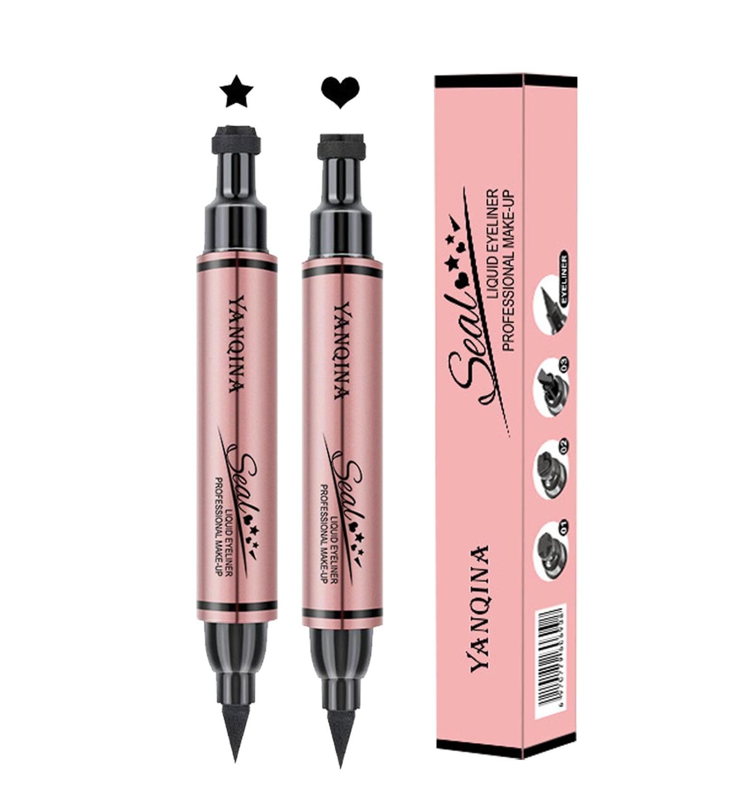 Winged Eye Liner Stamp Eye Liner with Stamp | Waterproof Perfect Wing Cat Eye Liner Long-Lasting Wing Eye Liner Stamp for Eye Face Makeup - Buy Online on GoSupps.com