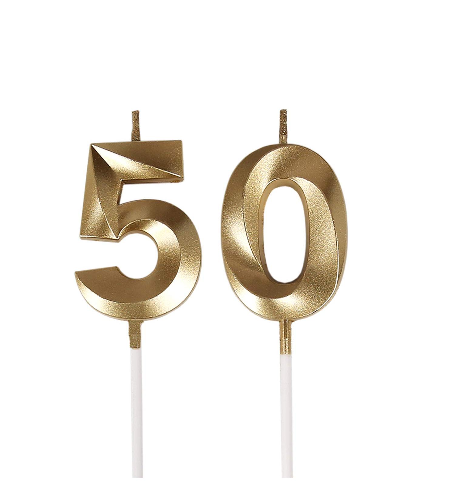 Bailym 50th Birthday Gold Number 50 Cake Topper - Party Decoration - Buy Online on GoSupps.com
