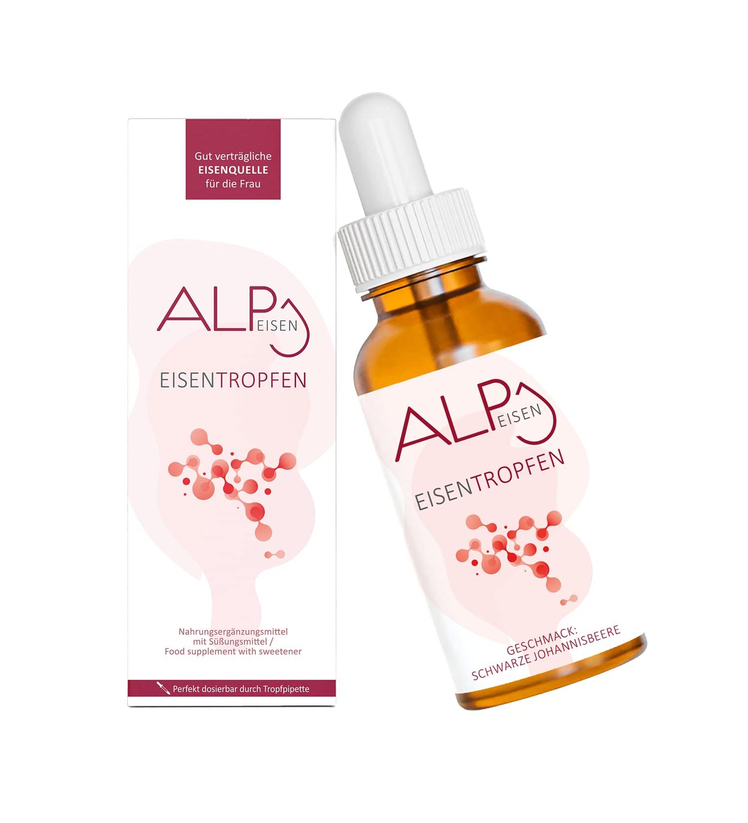 Alp Nutrition Iron Drops 30ml - High-Dose Iron Vitamin B12 & Folic Acid - Well-Tolerated Alternative to Iron Tablets for Iron Deficiency - Buy Online on GoSupps.com