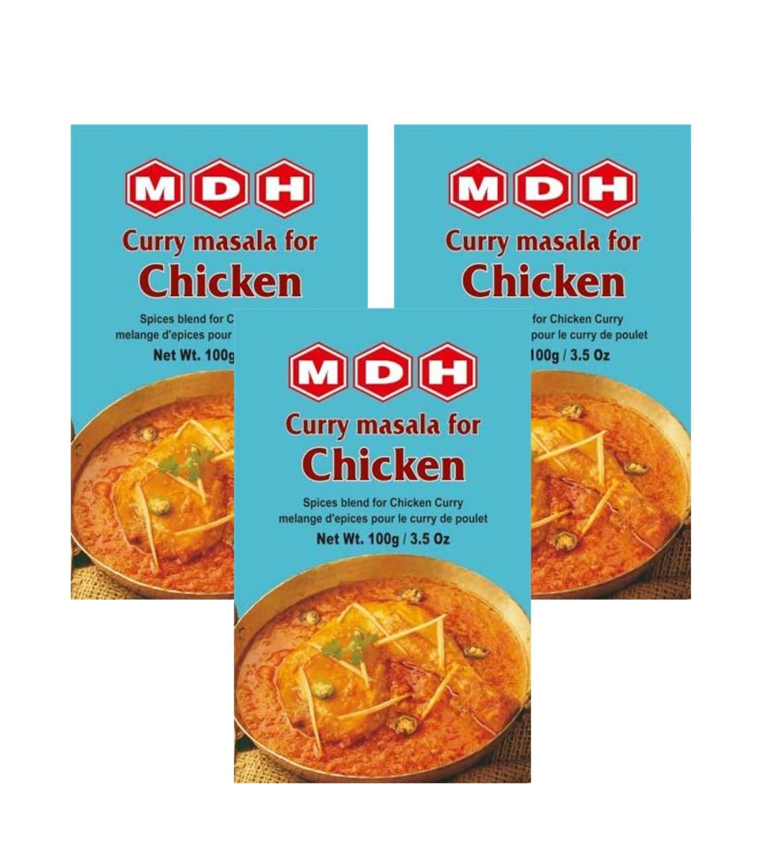 MDH Various Seasoning Masala Powder - A Mixture of Spices Adds Taste - Aromatic & Enhances the flavor of the meal -Simplifies & Speeds Up The Cooking Process (Chicken Curry Masala (100g) Pack of 3)