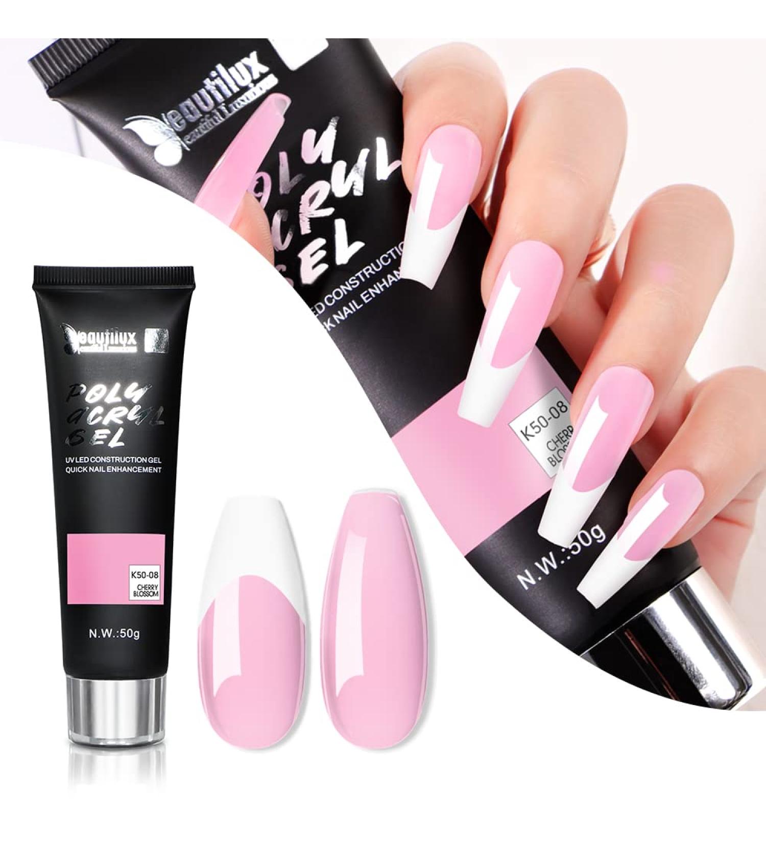 Beautilux 50ml Acrylic Gel - Long-Lasting UV Nail Extension | K50-10 Pink Natural Look Nail Art - Buy Online on GoSupps.com