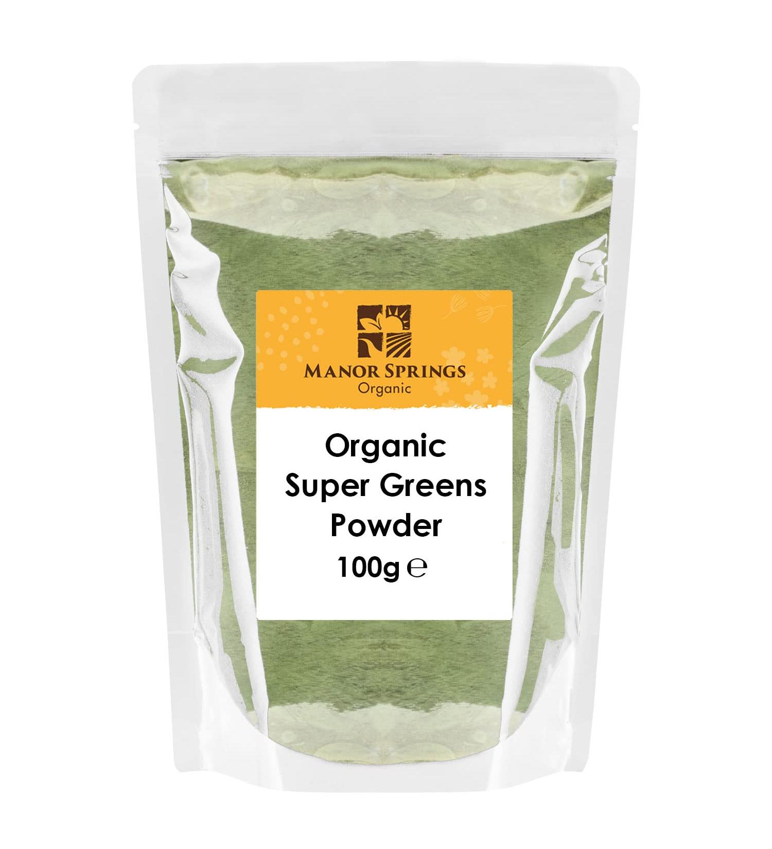 Organic Super Greens Powder 100g by Manor Springs Organic - Buy Online on GoSupps.com