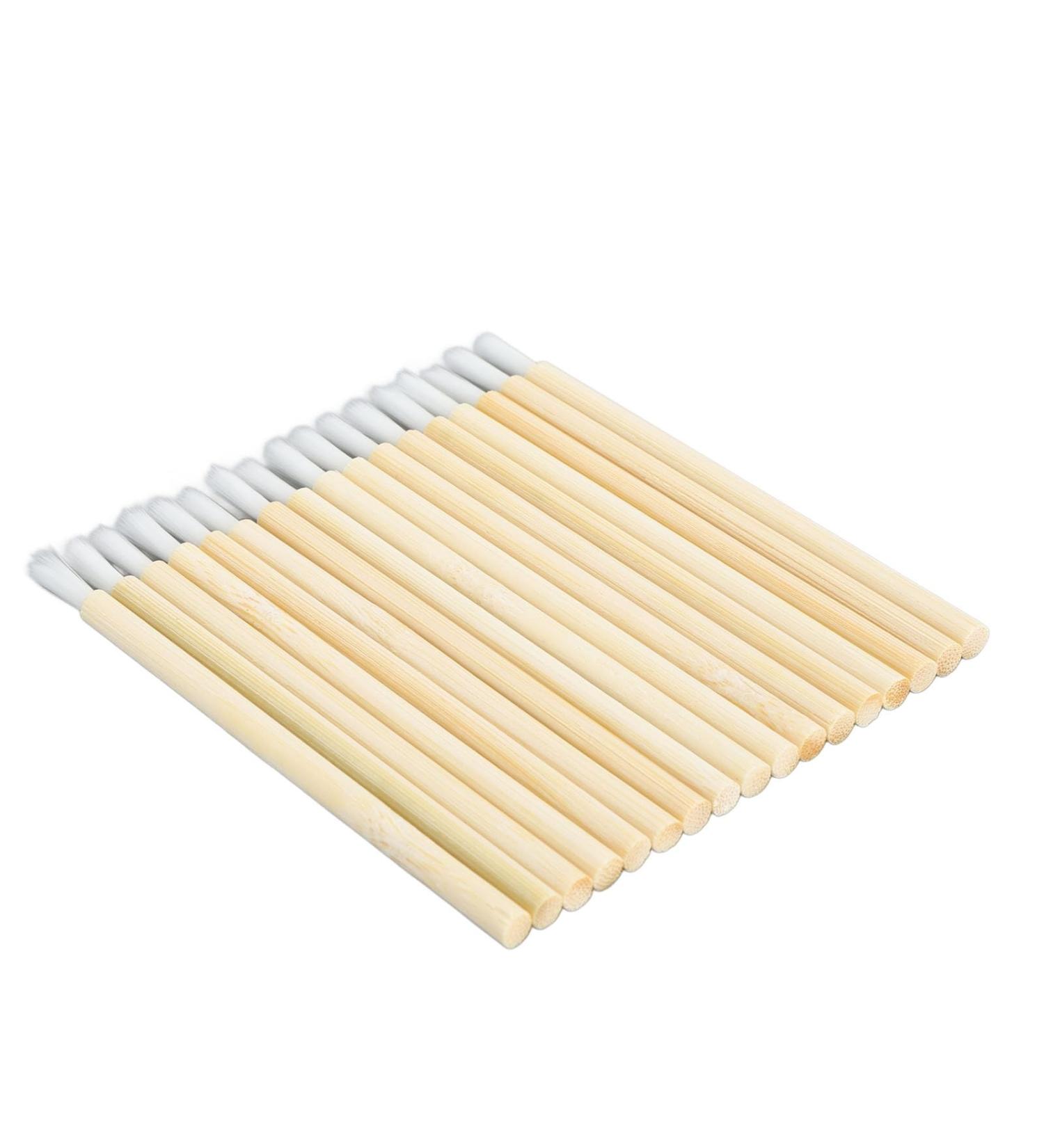Bamboo Lip Brush Disposable Lip Wand with Bamboo Handle Miniature Applicator for Home and Women - Buy Online on GoSupps.com
