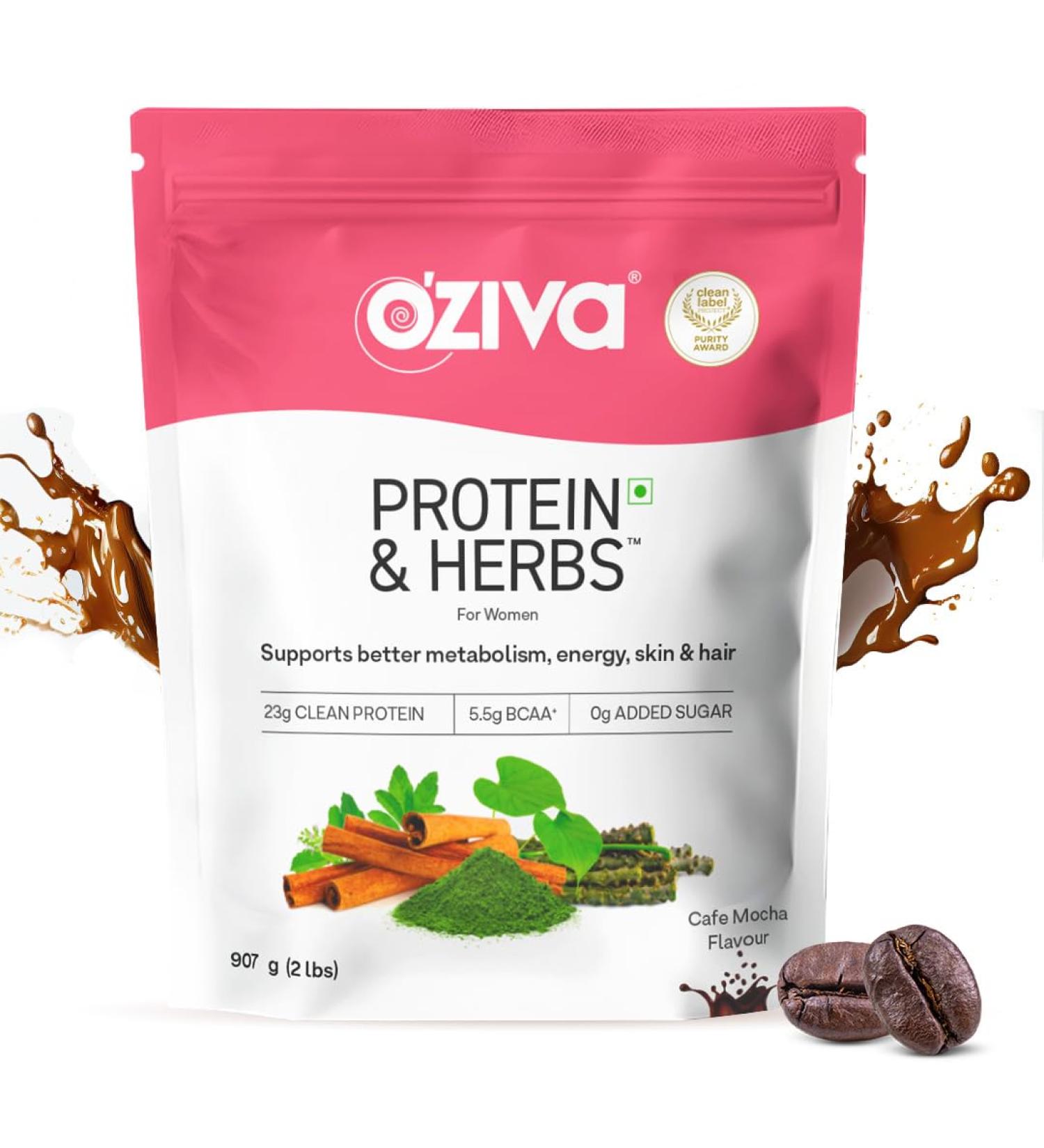 Buy Ayurvedic Protein & Herbs Whey Protein for Women - Cafe Mocha 31 Servings 0g Added Sugar | International Shipping Available - Buy Online on GoSupps.com