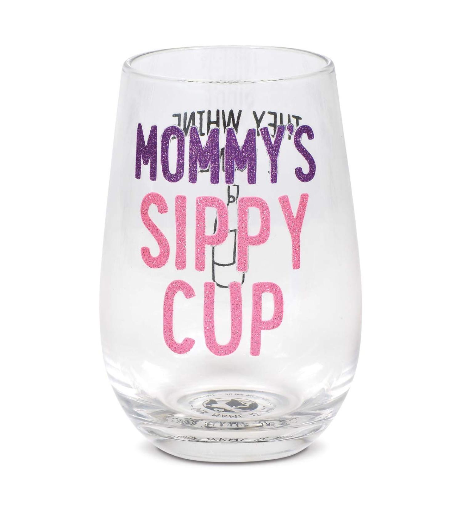 Enesco Our Name is Mud Mommy's Sippy Cup Stemless Wine Glass - 16oz Clear - Buy Online on GoSupps.com