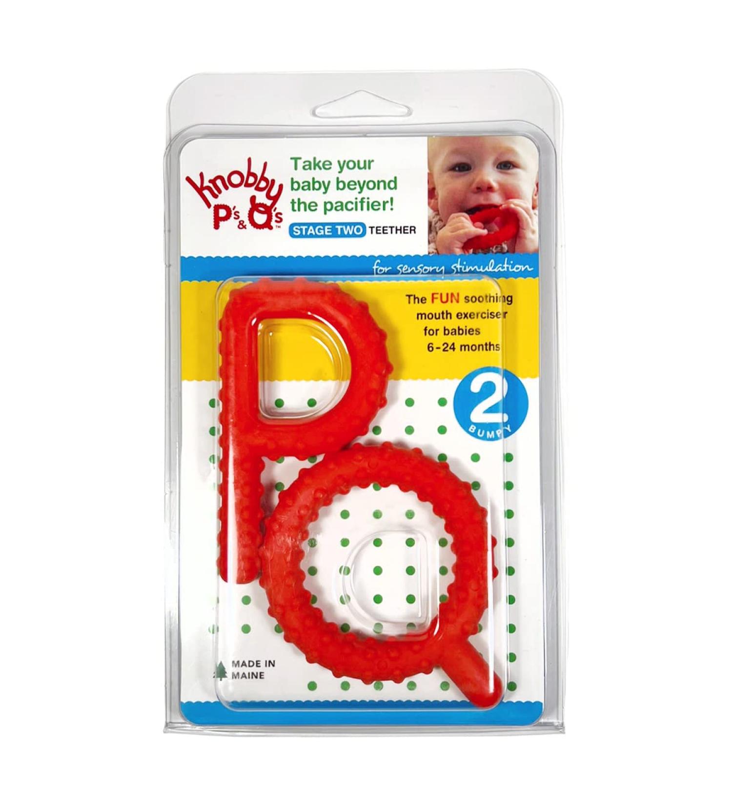 Knobby P's & Q's (Stage 2 Teether) - Red