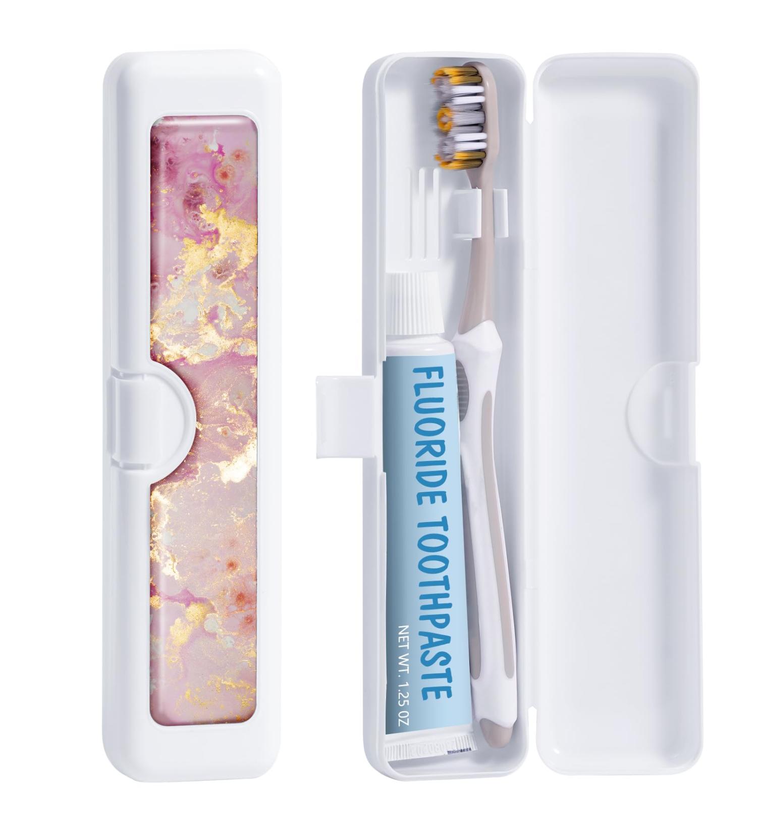 Buy Colorful Travel Toothbrush Case - Convenient Holder & Tongue Scraper Cover | International Shipping Available - Buy Online on GoSupps.com