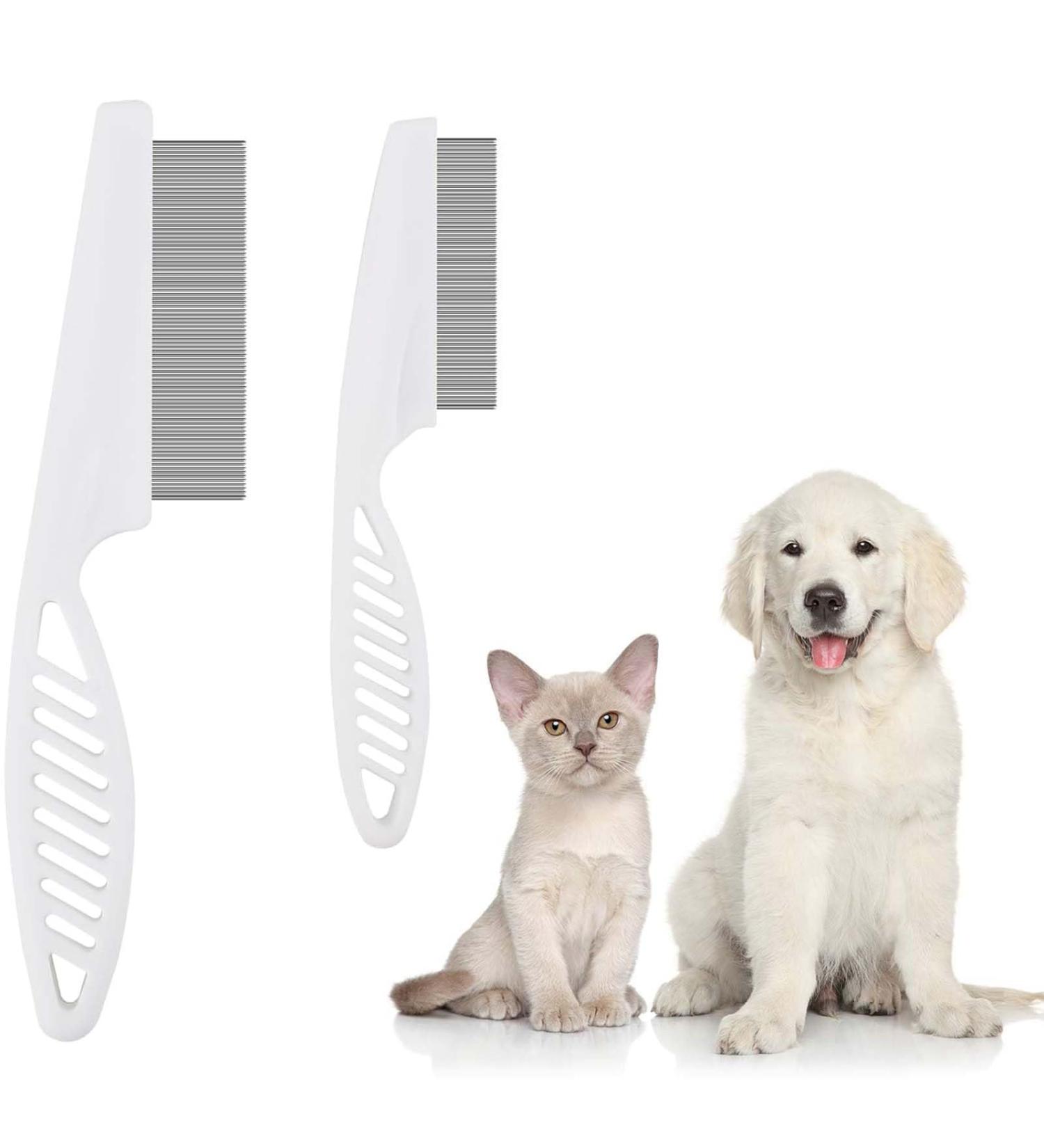 2Pcs Flea Comb Flea Comb for Dogs Cat Comb Tear Stain Removal Cat Comb for Grooming and Dehairing Face and Paws Tooth Comb Grooming Set Remove Float Hair Tear Marks Tick Removal Tool - Buy Online on GoSupps.com
