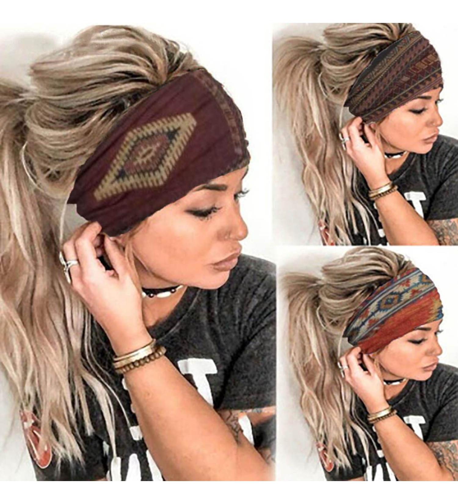 CAKURE Boho Headbands - Pack of 3 Wide Turban African Head Wraps for Women and Girls - Buy Online on GoSupps.com