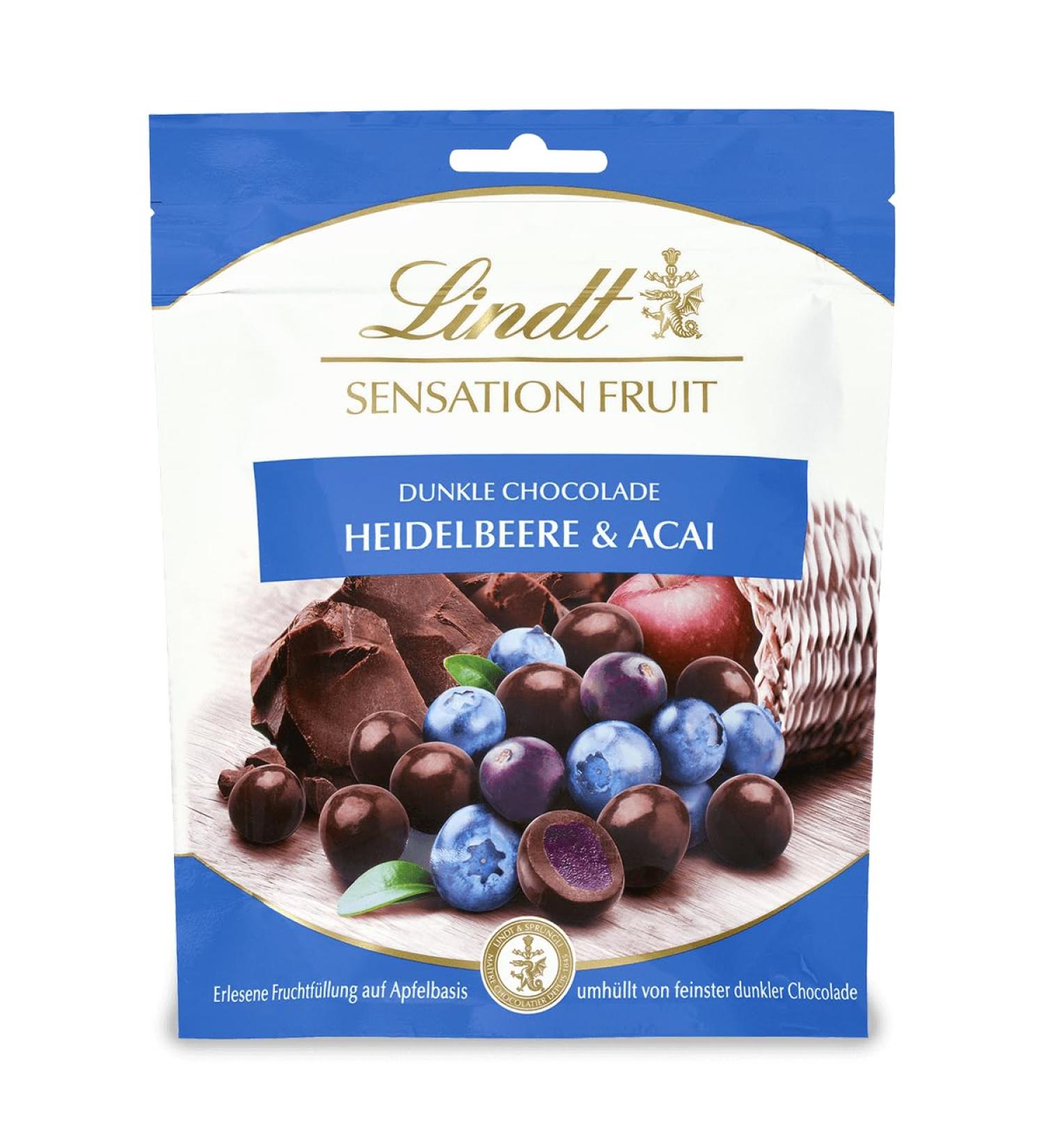 Lindt Chocolate Sensation Blueberry & Acai - 150g Dark Chocolate Praline Gift | Exquisite Fruit Filling | Perfect Chocolate Gift - Buy Online on GoSupps.com