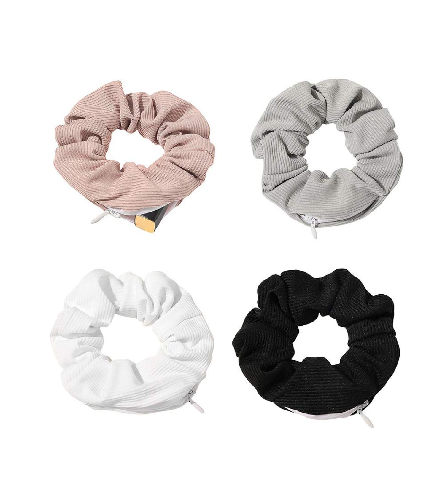 NNGT Pocket Hair Scrunchies Elastic Hidden Pocket Hair Ties Hair Bands with Zipper Pocket Storage for Putting Keys Small Items Women Girls Hair Accessories - Buy Online on GoSupps.com