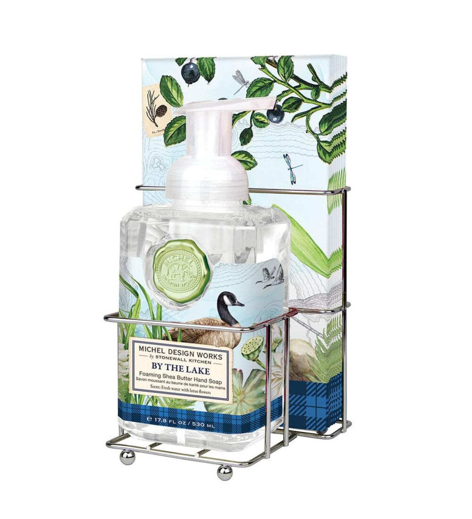 Michel Design Works Scented Foaming Hand Soap and Napkin Caddy Set By the Lake