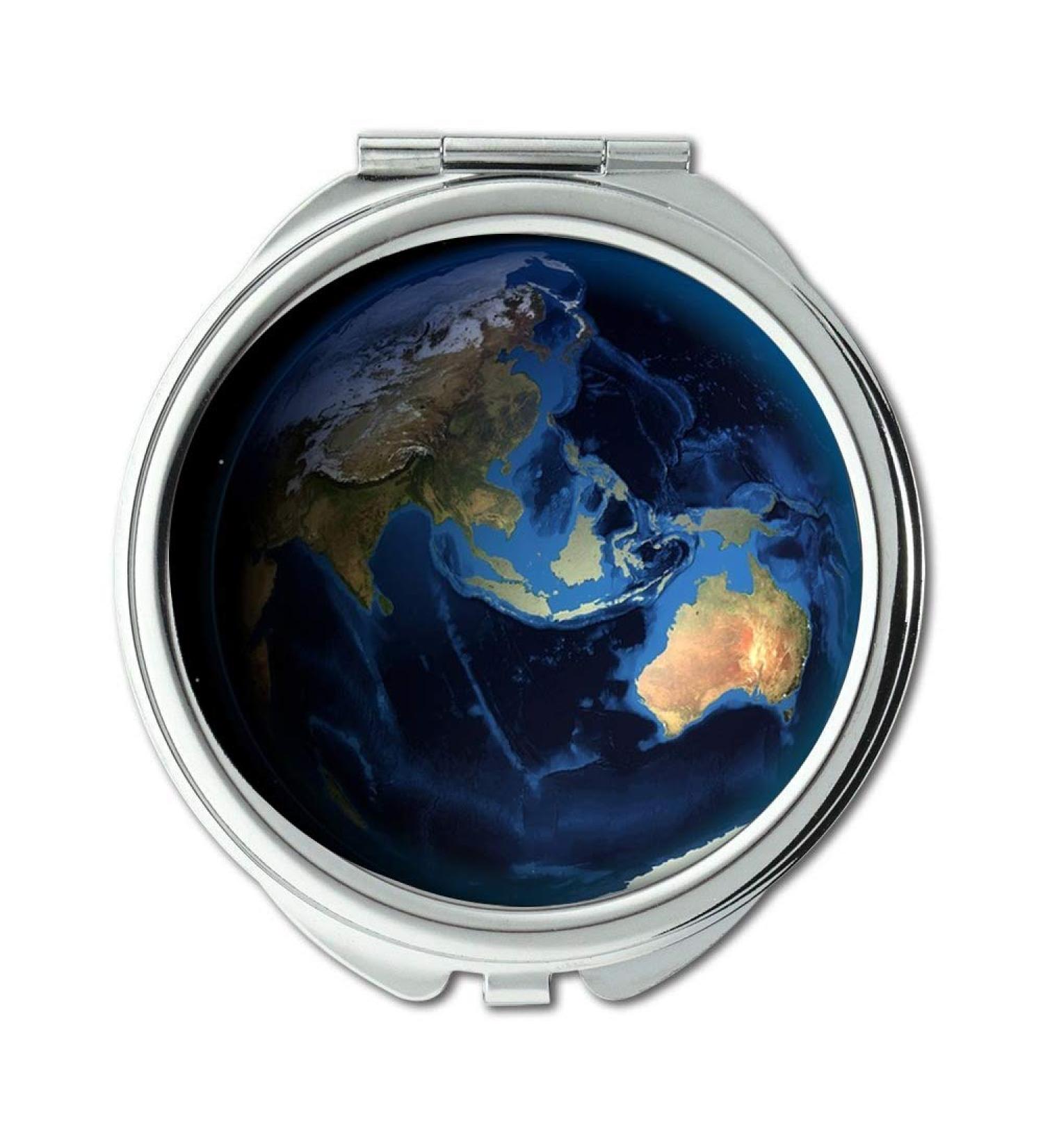 Mirror earth makeup mirror Earth Globe Sea Trenches Earth's Crust Space makeup mirrors pocket mirror portable mirror - Buy Online on GoSupps.com