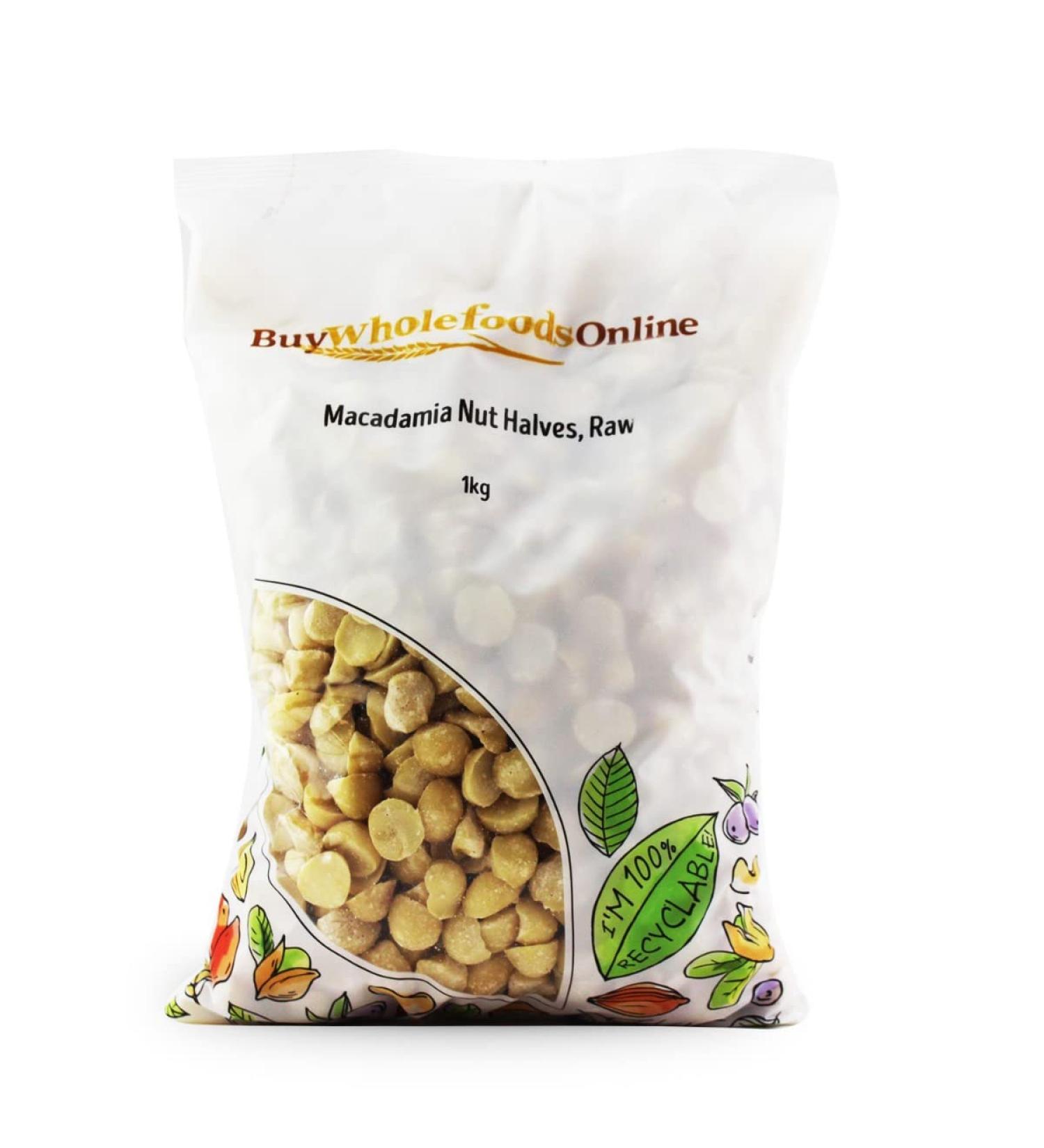 Macadamia Nut Halves Raw 1kg (BWFO)