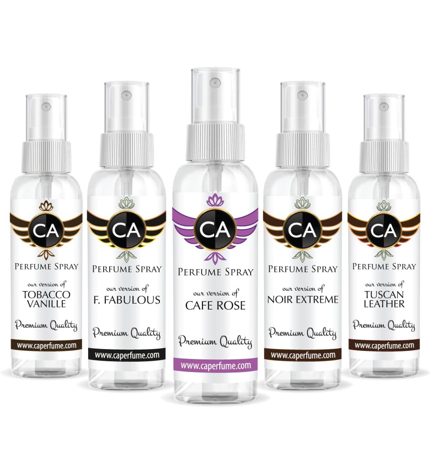 CA Perfume (Designer Perfume Set Set For Men Impression Of (Tobacco Vanille Fabulous Cafe rose Noir Extreme Tuscan Leather) Long Lasting Fragrance Body Oil 2oz/60ml x 5 - Buy Online on GoSupps.com