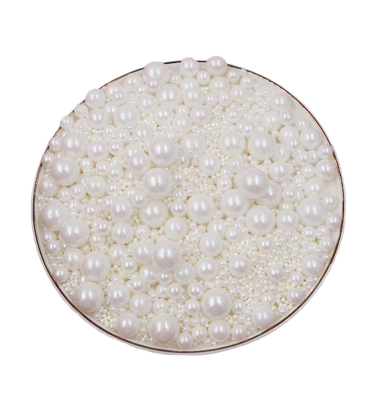 Edible White Pearl Sugar Sprinkle Candy Pearls 120g Mixed Size Cake Topper Cupcake Decorations Ice Toppings and Cookie Decoration Wedding Birthday Party Halloween Chirstmas Supplies
