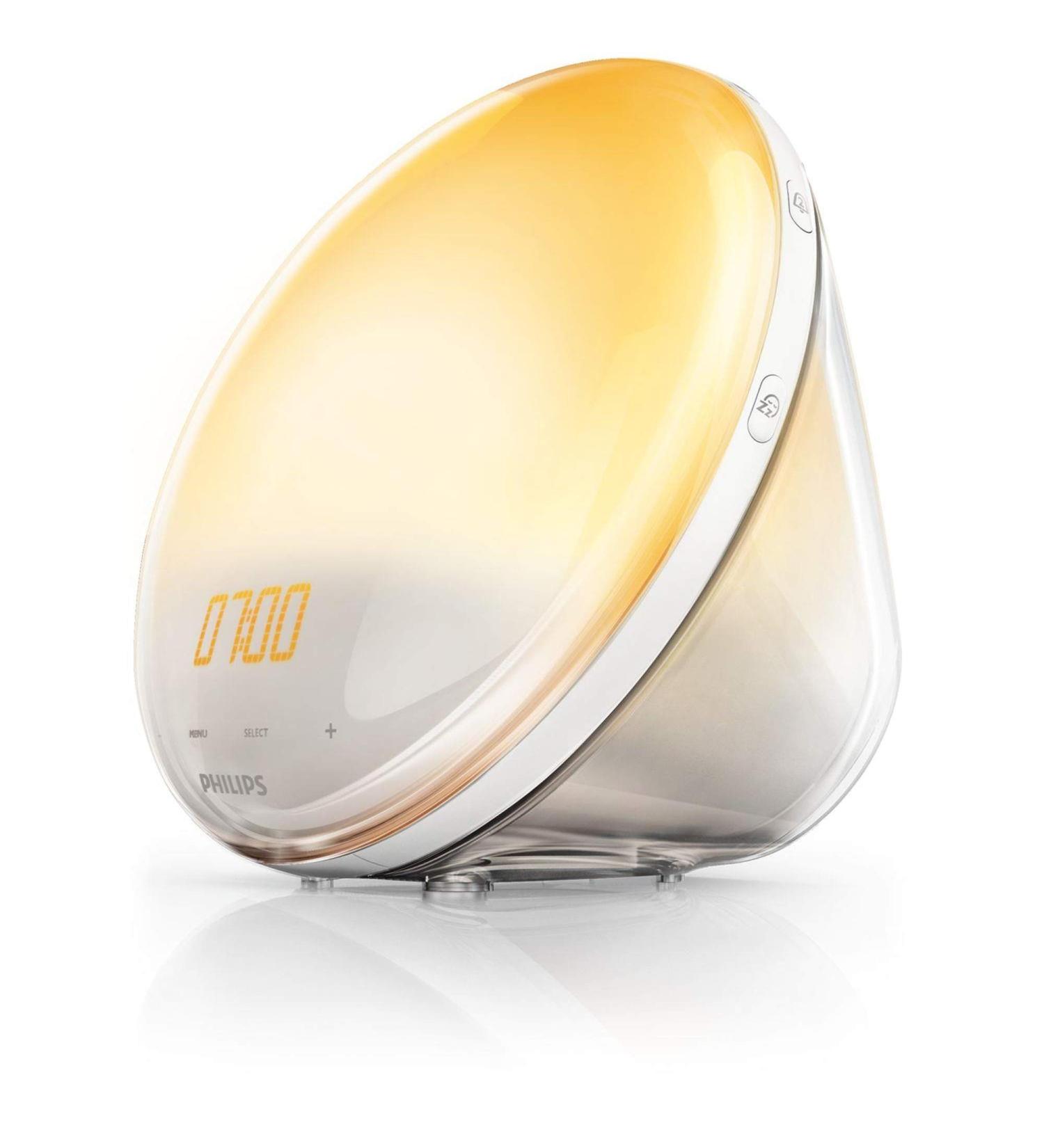 Philips HF3519/01 Wake-Up Light Alarm Clock | Sunrise Function Digital FM Radio White | Best International Shipping - Buy Online on GoSupps.com