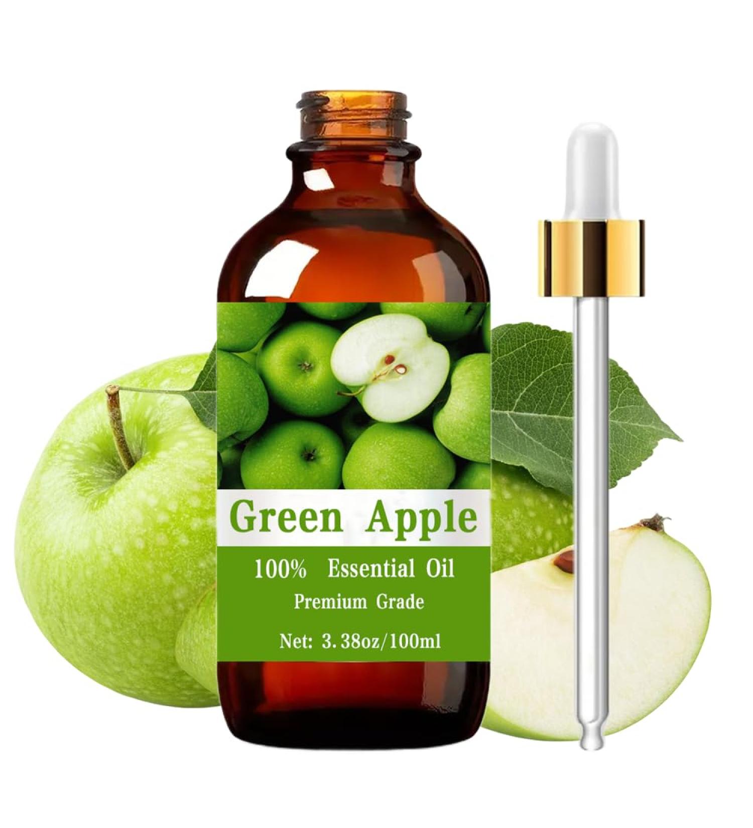 Green Apple Essential Oil 100ml/3.38 Fl.Oz 100% Pure Care Grade for Nail Hair & Skin Care Massage Diffusers Humidifier Moisturizing for Men & Women Girls Gift Christmas Gift - Buy Online on GoSupps.com