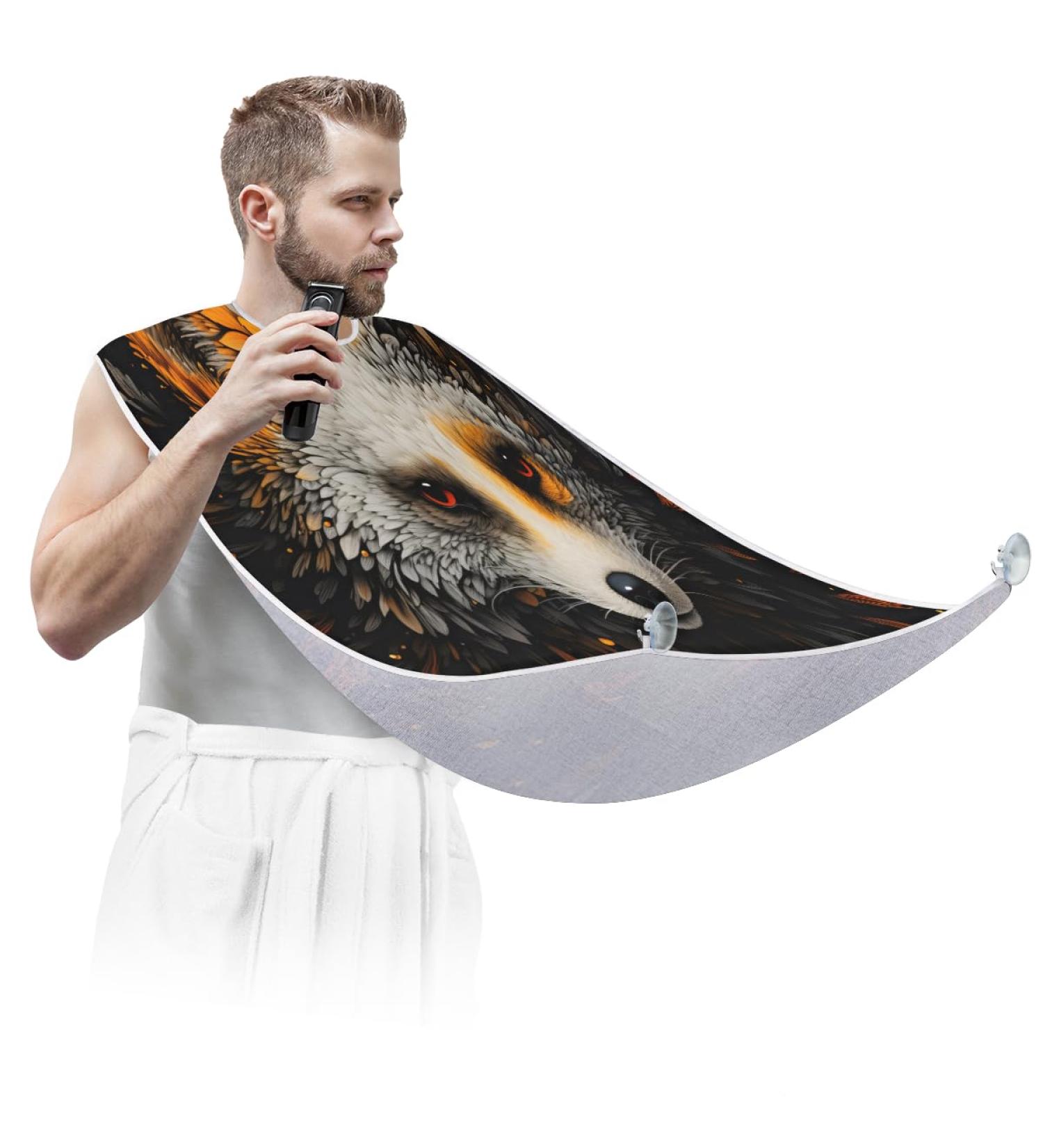 Beard Bib Apron for Men | Fox Beard Hair Catcher with Suction Cups | Perfect Father's Day & Anniversary Gift - Buy Online on GoSupps.com