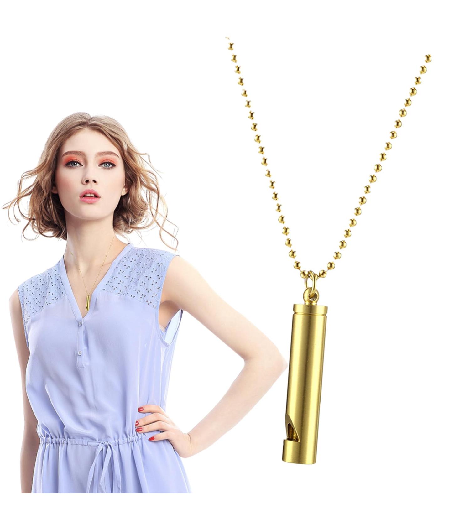 Quit Vaping Necklace | Stainless Steel Breathing Necklace to Quit Vaping Relaxing Stress Necklace Calm Stress for Breathing Exercise Meditation Sleep Aid Gold - Buy Online on GoSupps.com