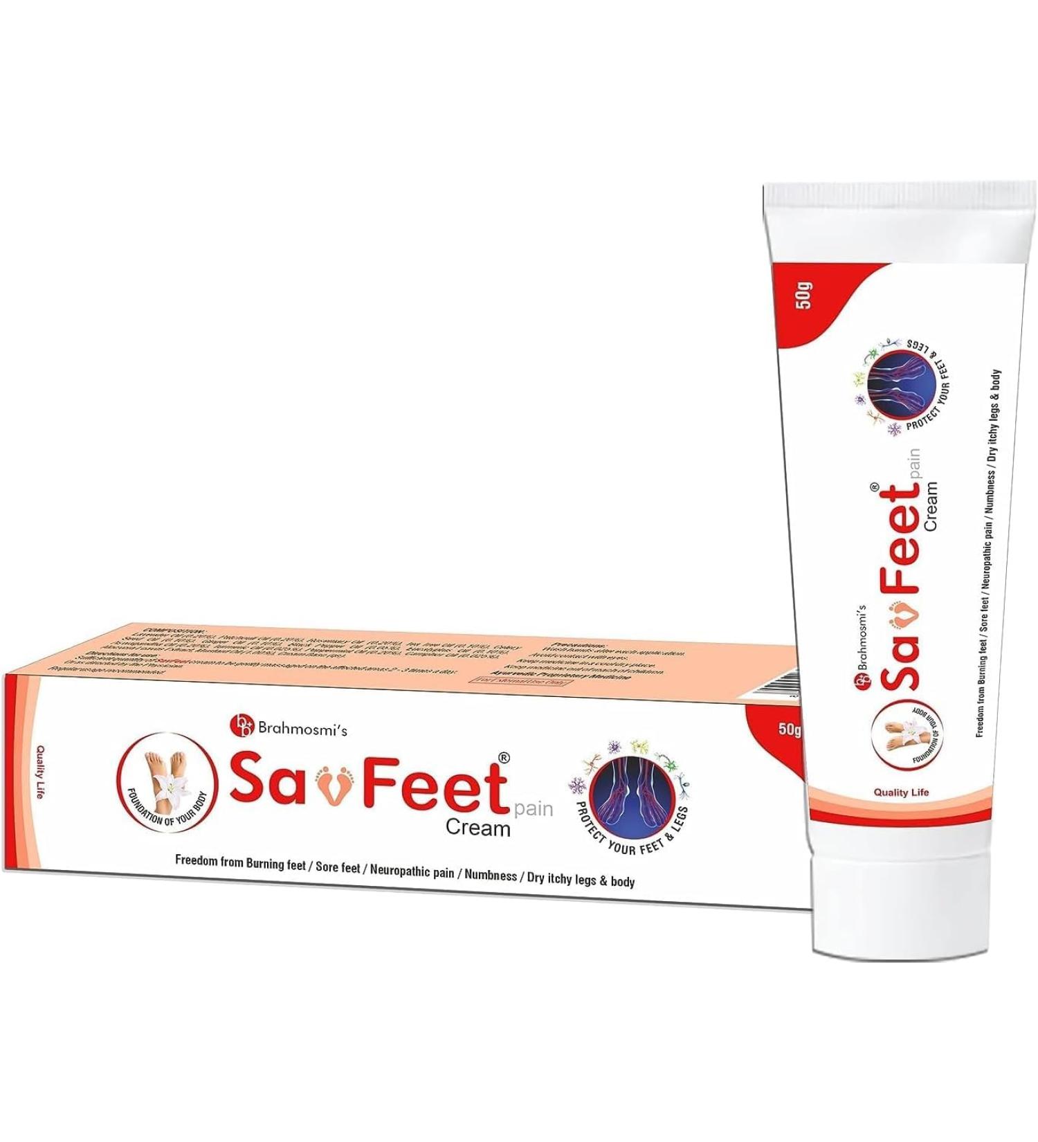 Shop Brahmos.mi SavFeet Cream for Men & Women Relieve Burning Feet Tingling Numbness & Cracked Heels 50g Natural Solution - Buy Online on GoSupps.com