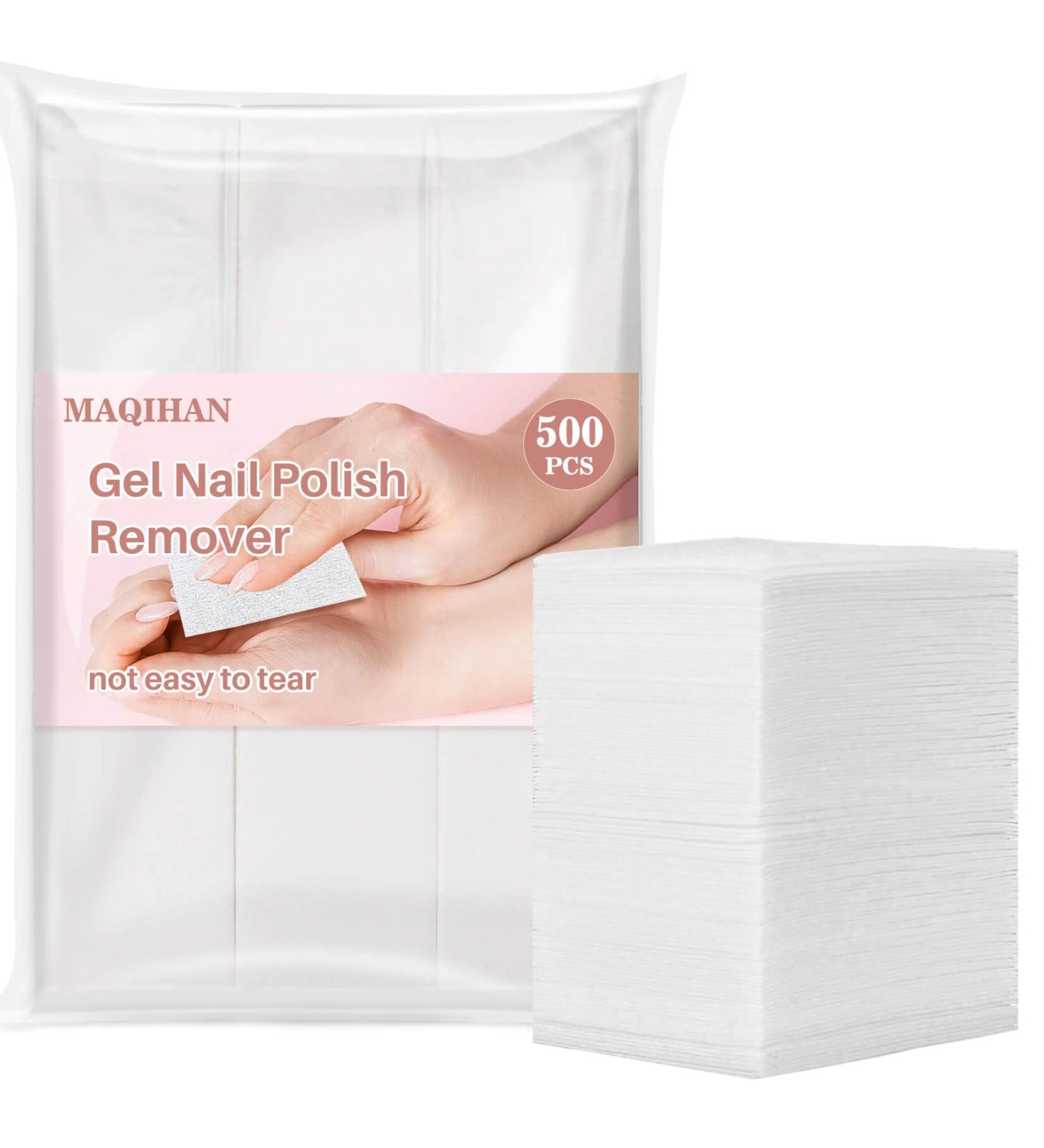 500 Gel Nail Polish Remover Pads - MAQIHAN Acetone Wipes for Professional Nail Techs | Essential Nail Supplies for Acrylic Gel Removal - Buy Online on GoSupps.com